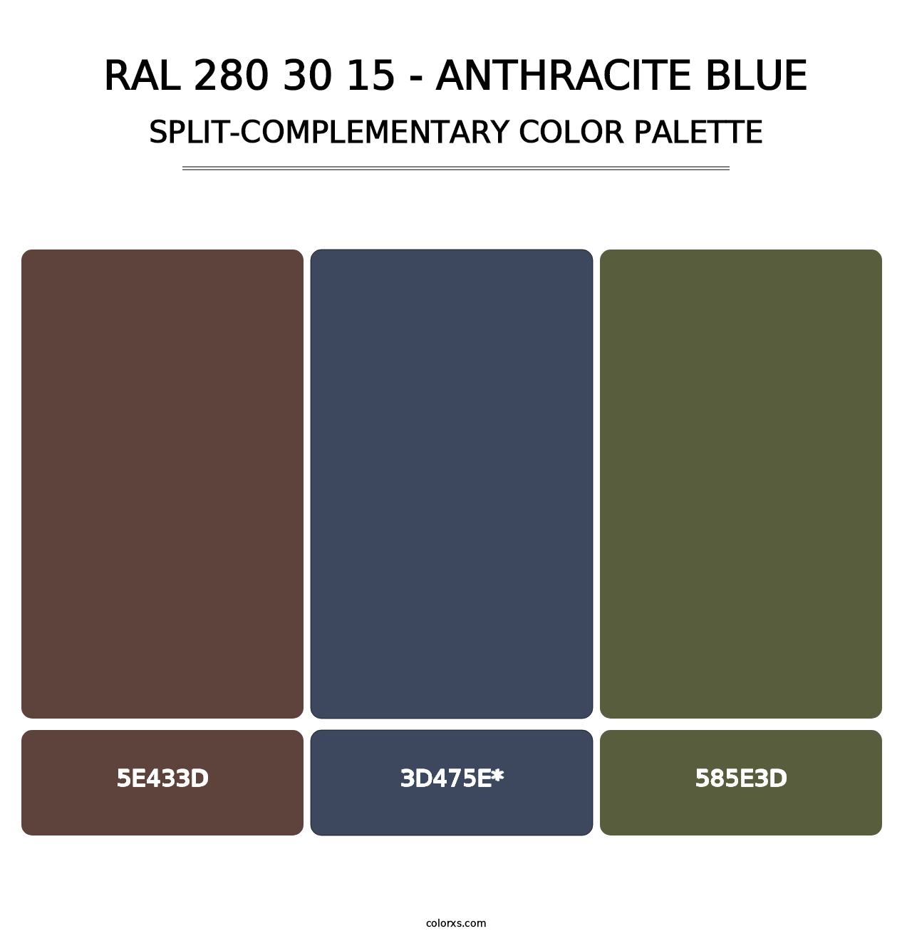 RAL 280 30 15 - Anthracite Blue - Split-Complementary Color Palette