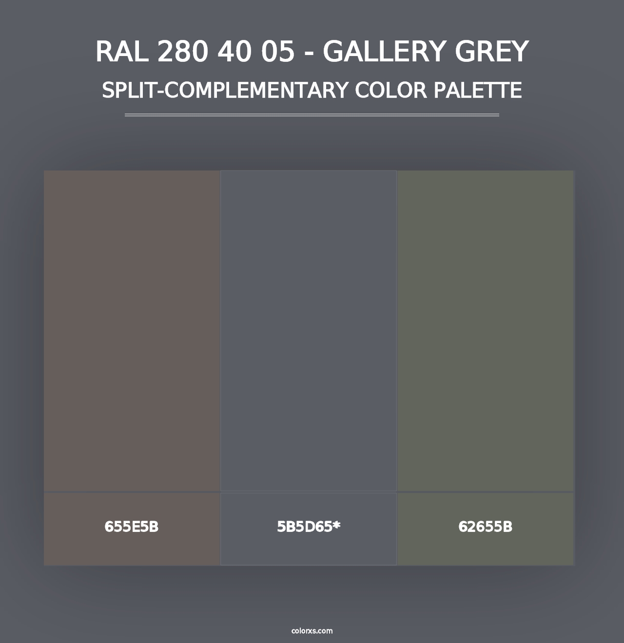 RAL 280 40 05 - Gallery Grey - Split-Complementary Color Palette