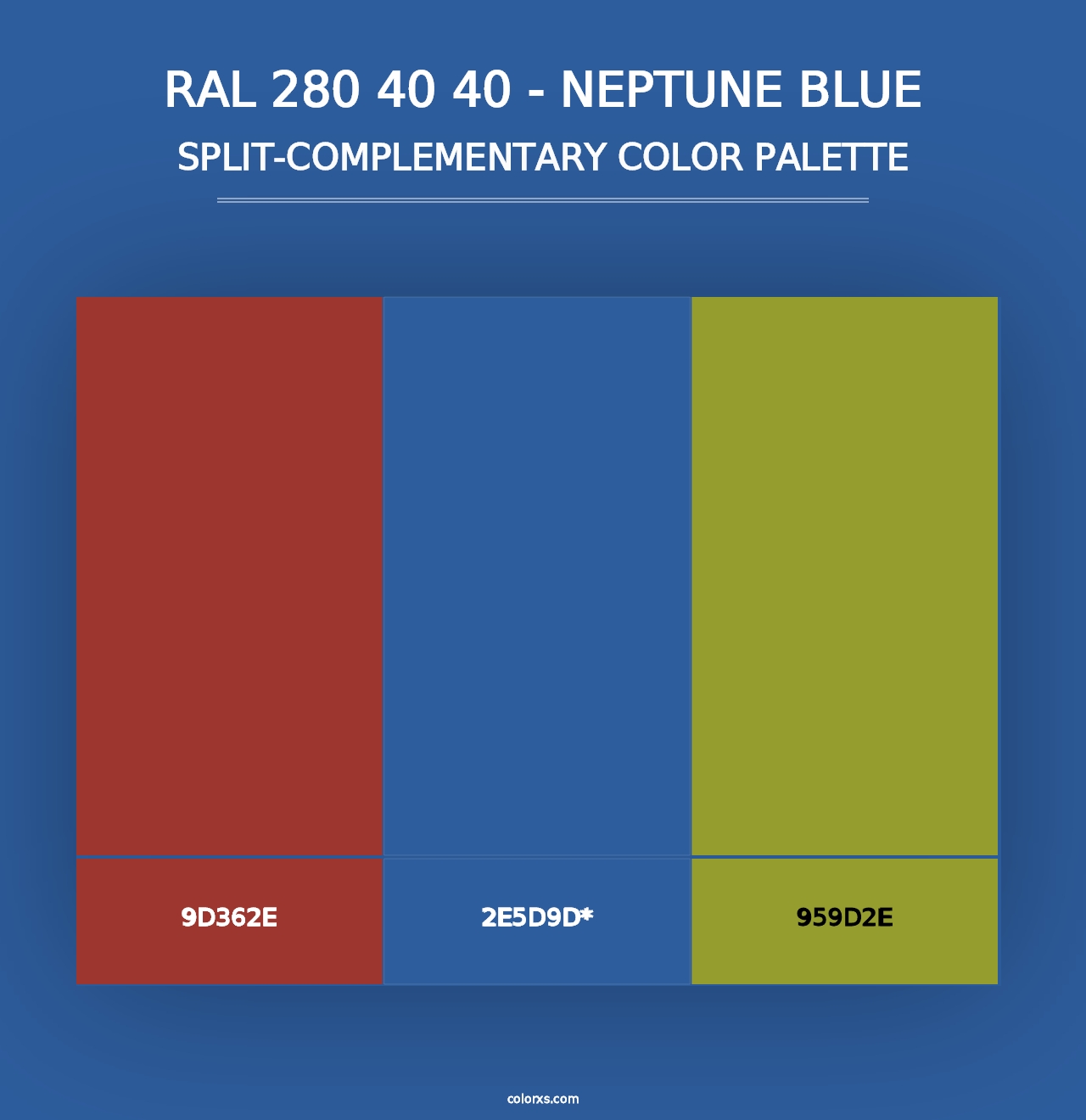 RAL 280 40 40 - Neptune Blue - Split-Complementary Color Palette