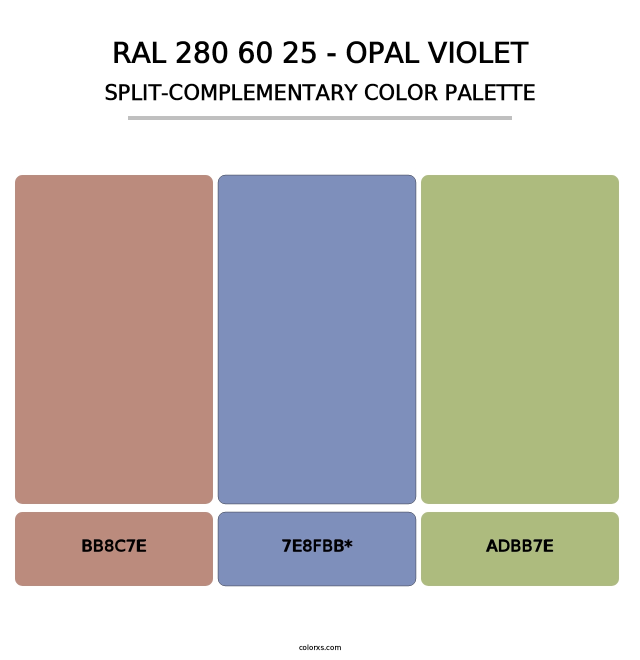 RAL 280 60 25 - Opal Violet - Split-Complementary Color Palette