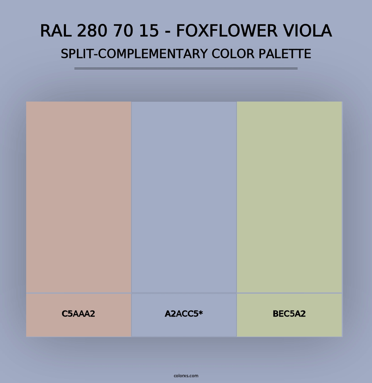 RAL 280 70 15 - Foxflower Viola - Split-Complementary Color Palette