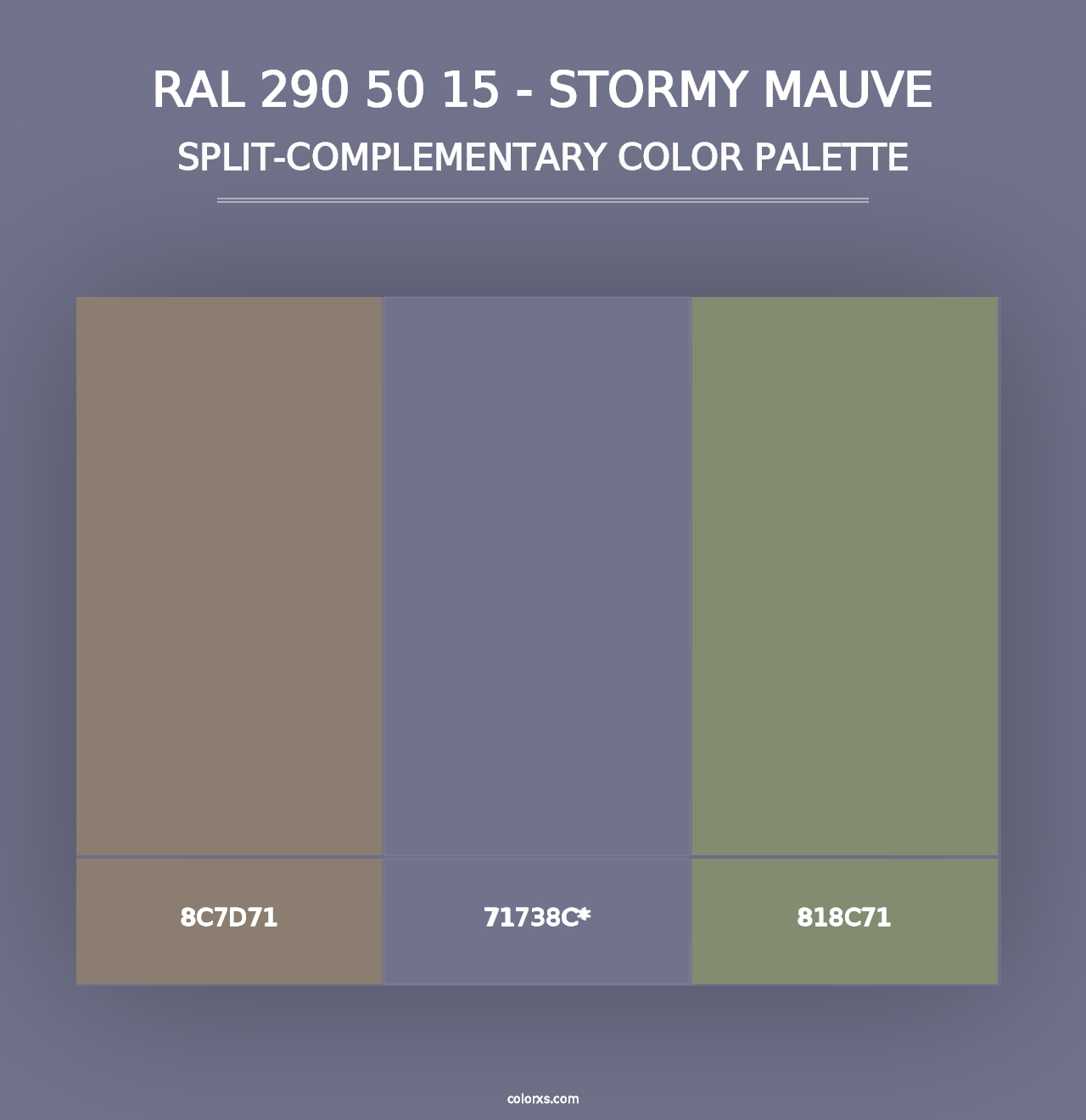 RAL 290 50 15 - Stormy Mauve - Split-Complementary Color Palette