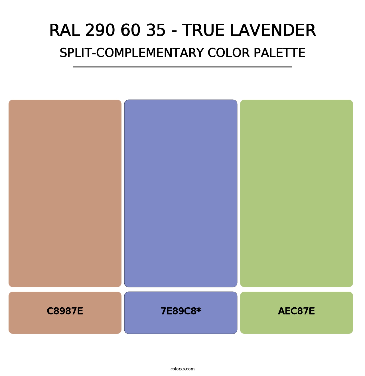 RAL 290 60 35 - True Lavender - Split-Complementary Color Palette