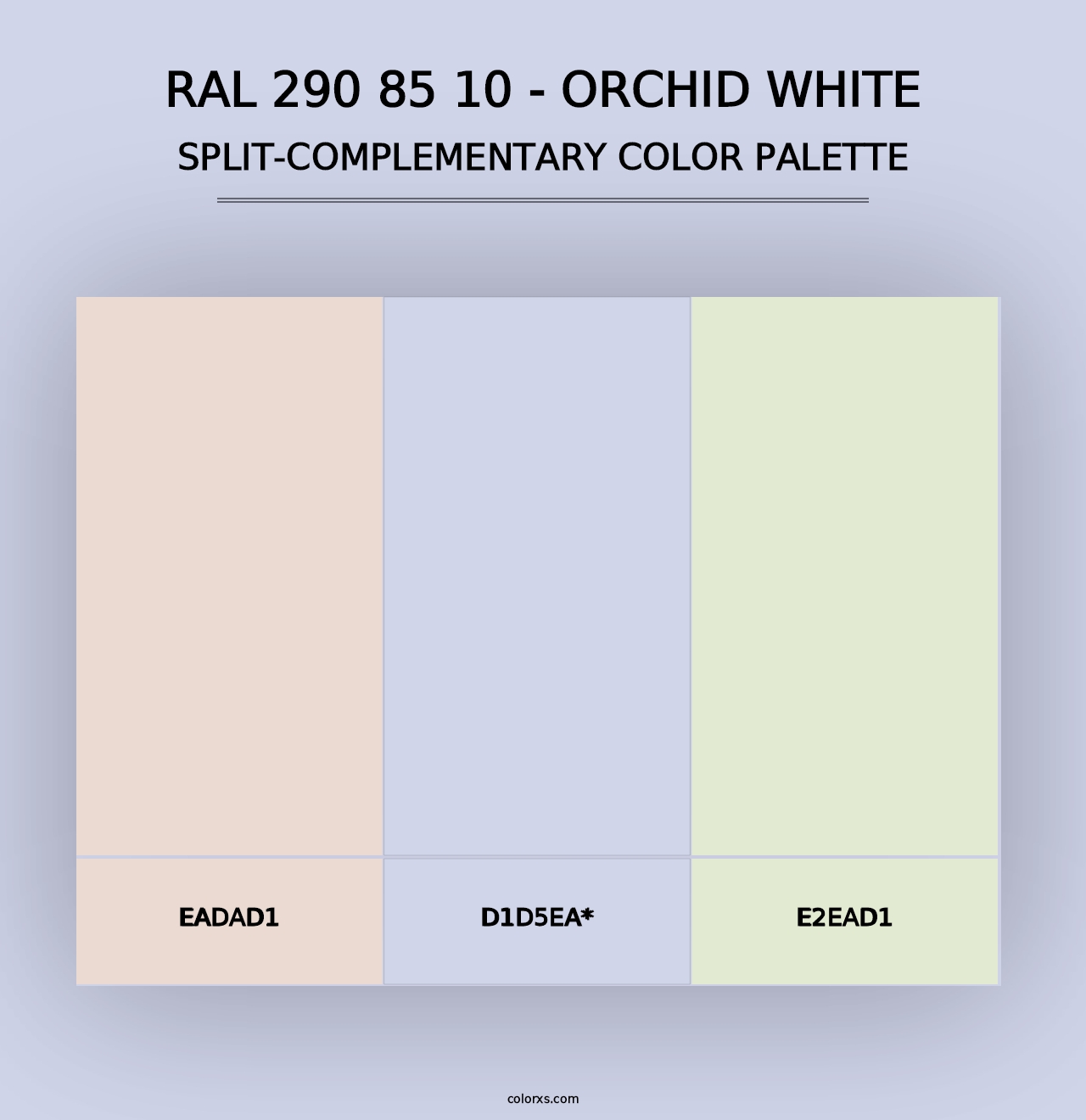 RAL 290 85 10 - Orchid White - Split-Complementary Color Palette