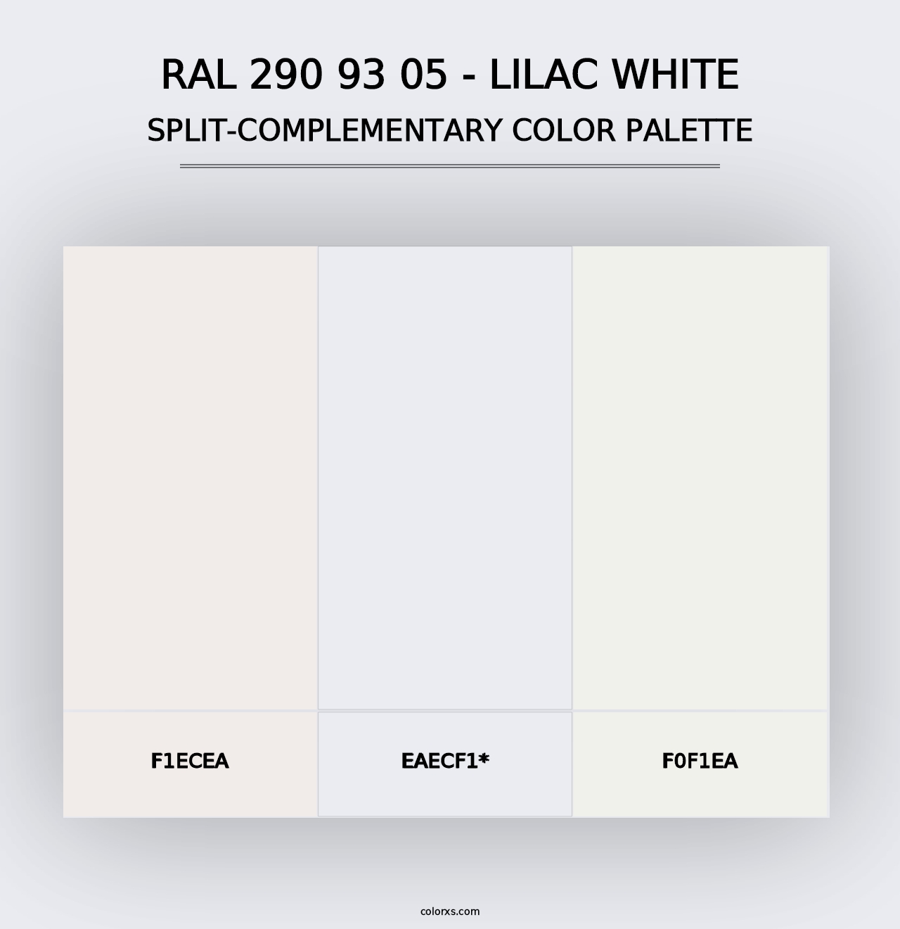 RAL 290 93 05 - Lilac White - Split-Complementary Color Palette