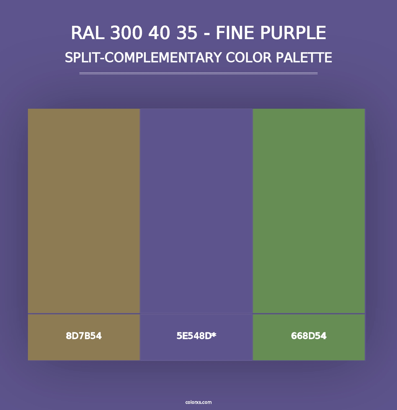 RAL 300 40 35 - Fine Purple - Split-Complementary Color Palette