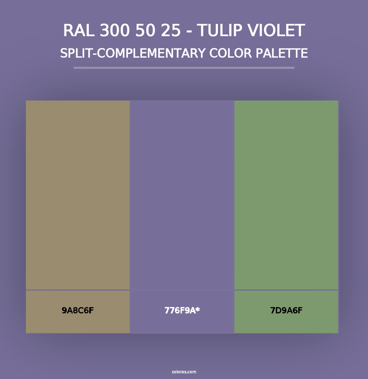 RAL 300 50 25 - Tulip Violet - Split-Complementary Color Palette