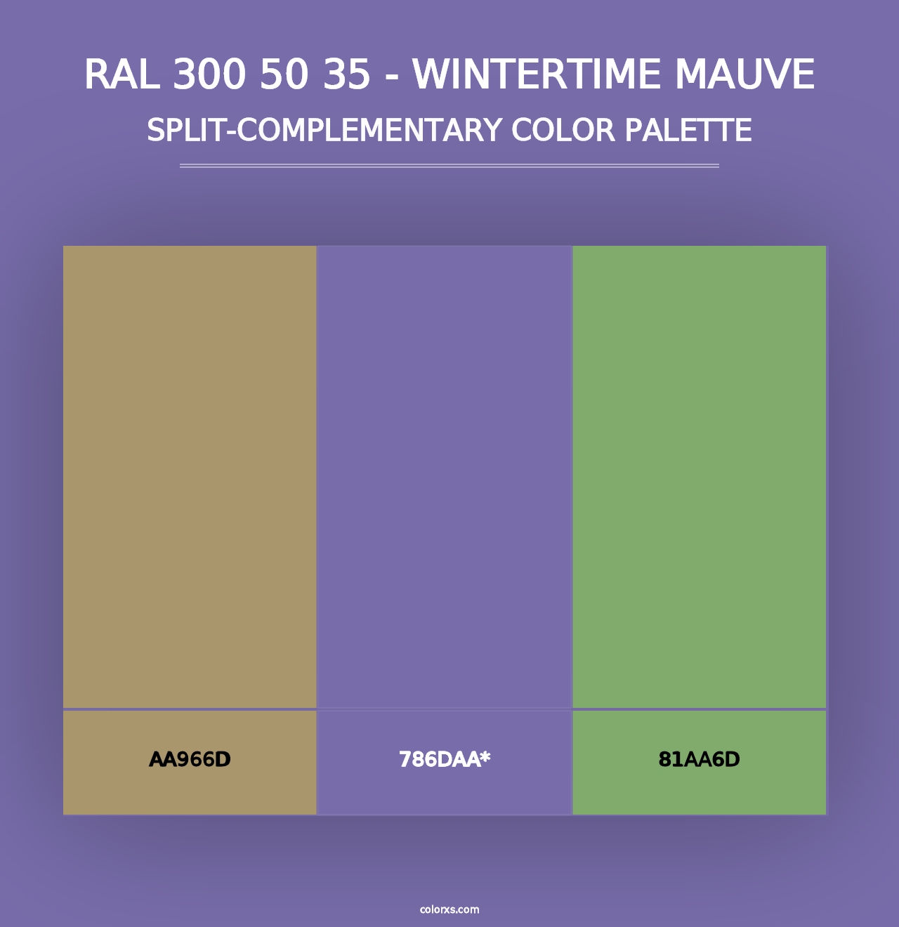 RAL 300 50 35 - Wintertime Mauve - Split-Complementary Color Palette