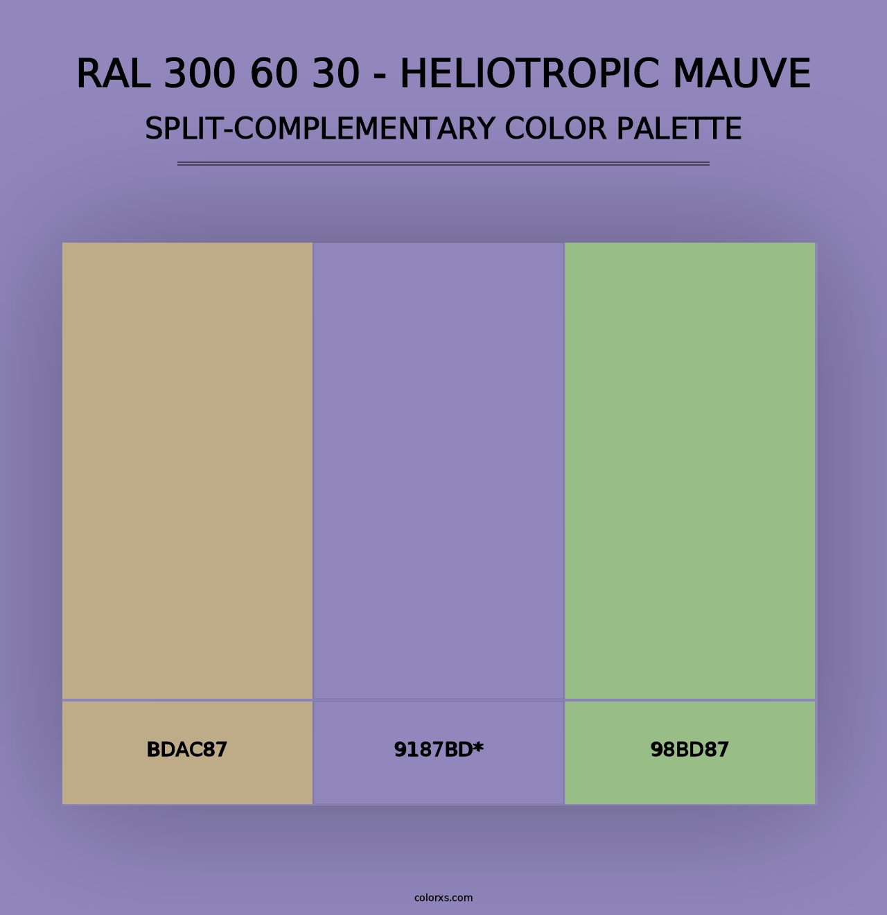 RAL 300 60 30 - Heliotropic Mauve - Split-Complementary Color Palette