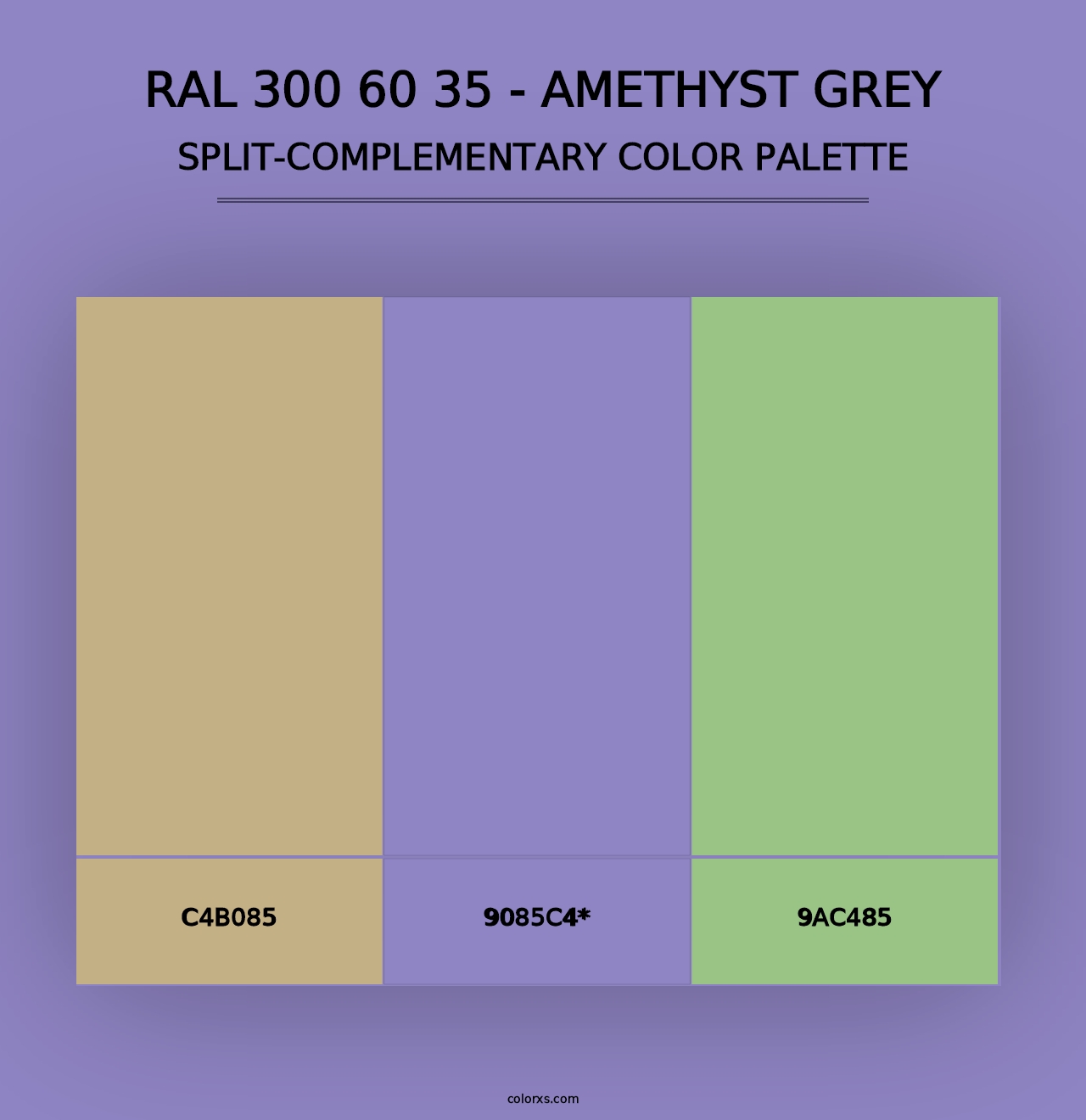 RAL 300 60 35 - Amethyst Grey - Split-Complementary Color Palette