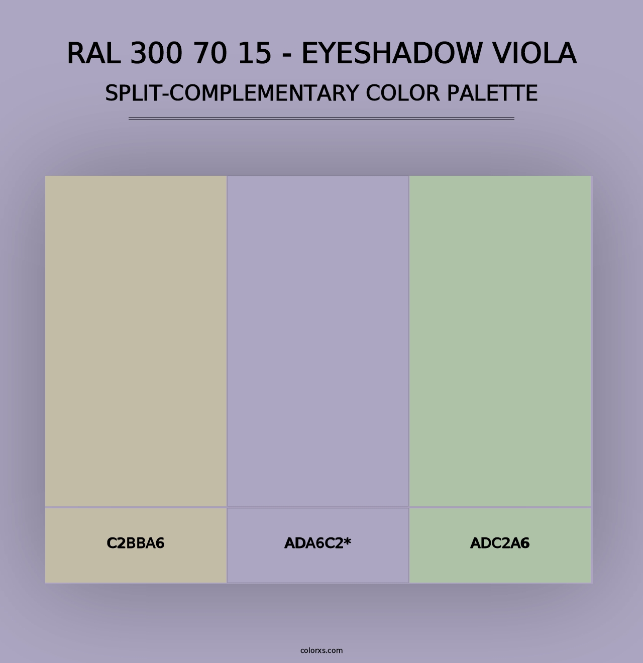 RAL 300 70 15 - Eyeshadow Viola - Split-Complementary Color Palette