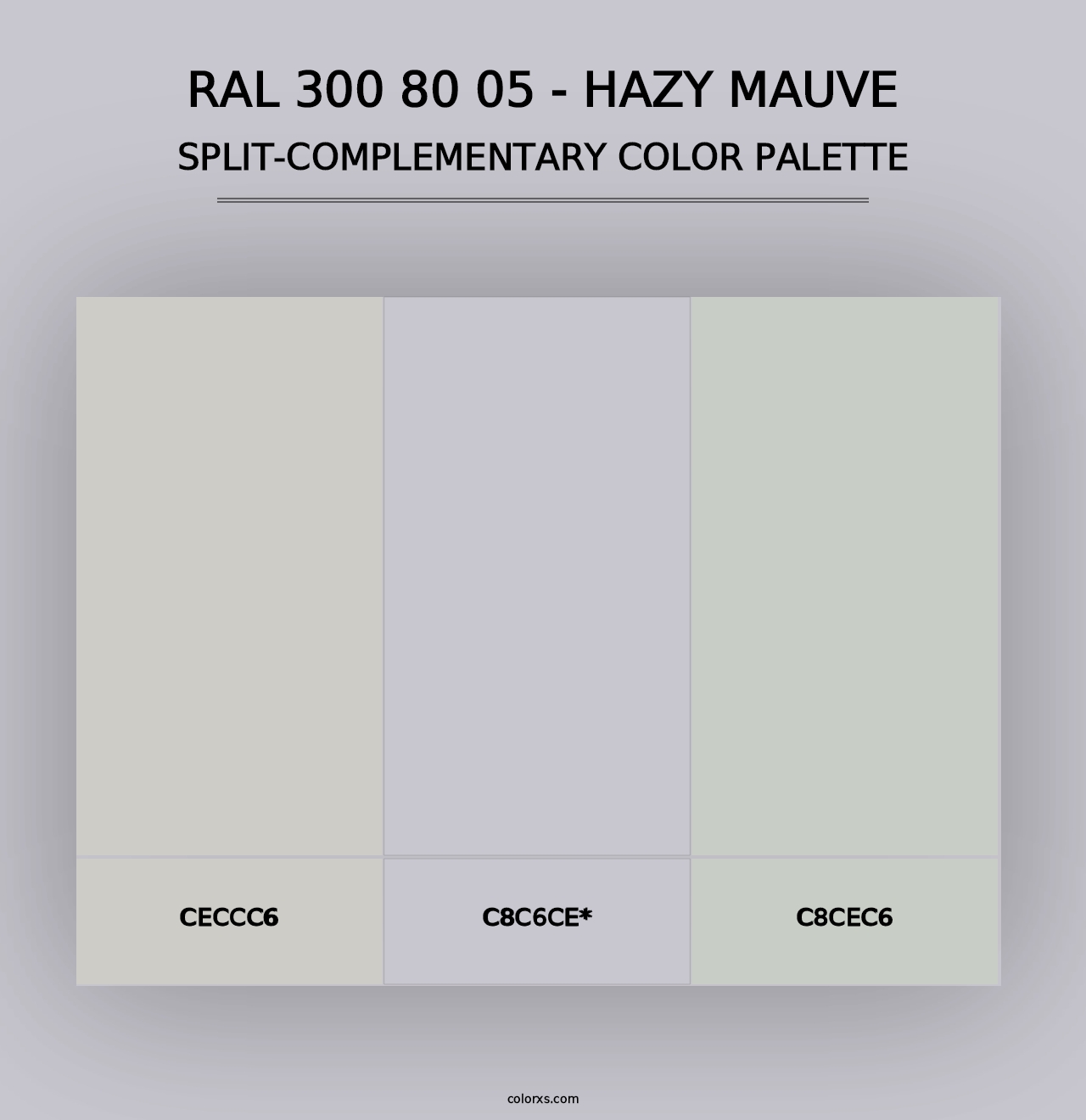 RAL 300 80 05 - Hazy Mauve - Split-Complementary Color Palette