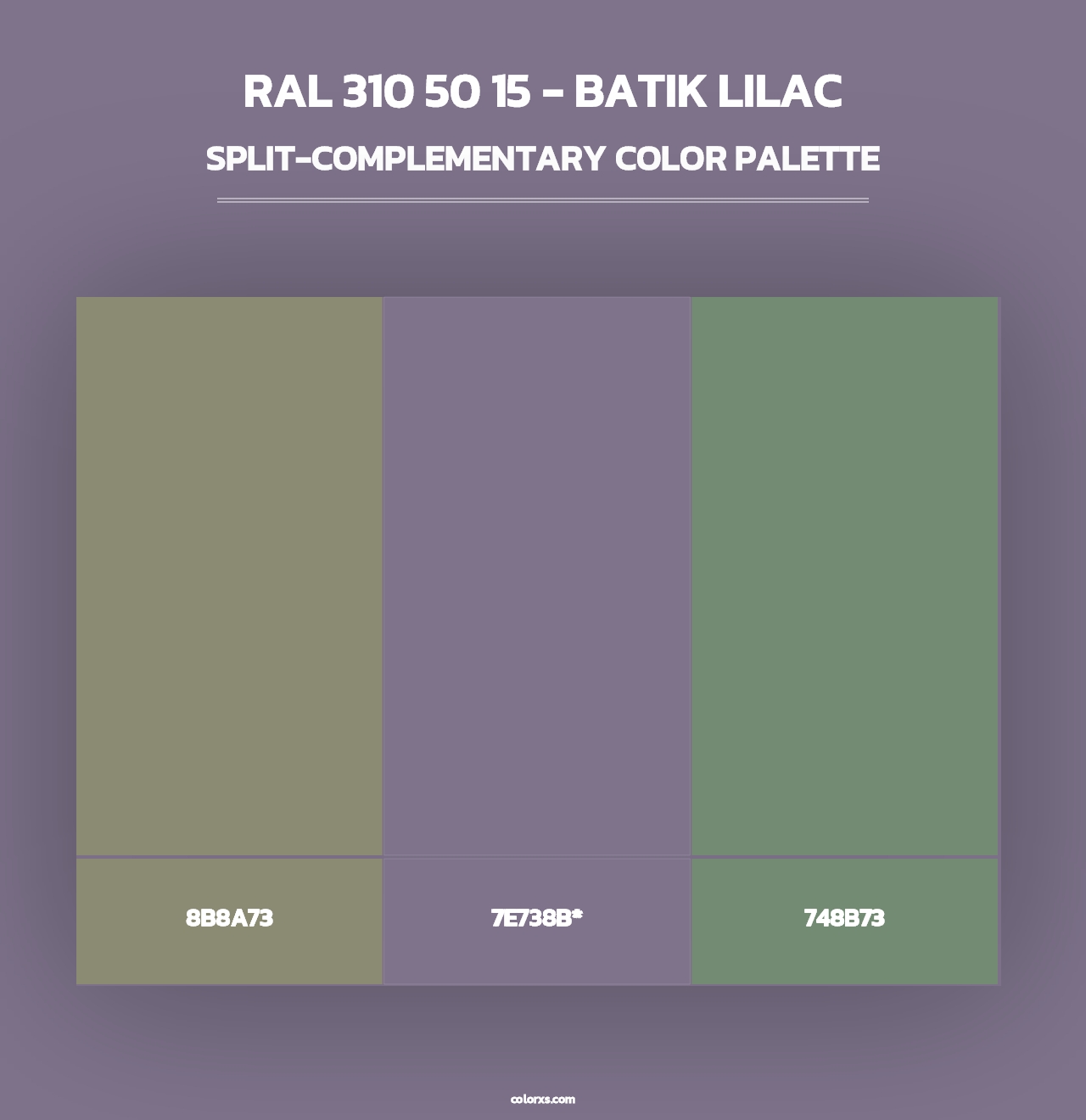 RAL 310 50 15 - Batik Lilac - Split-Complementary Color Palette