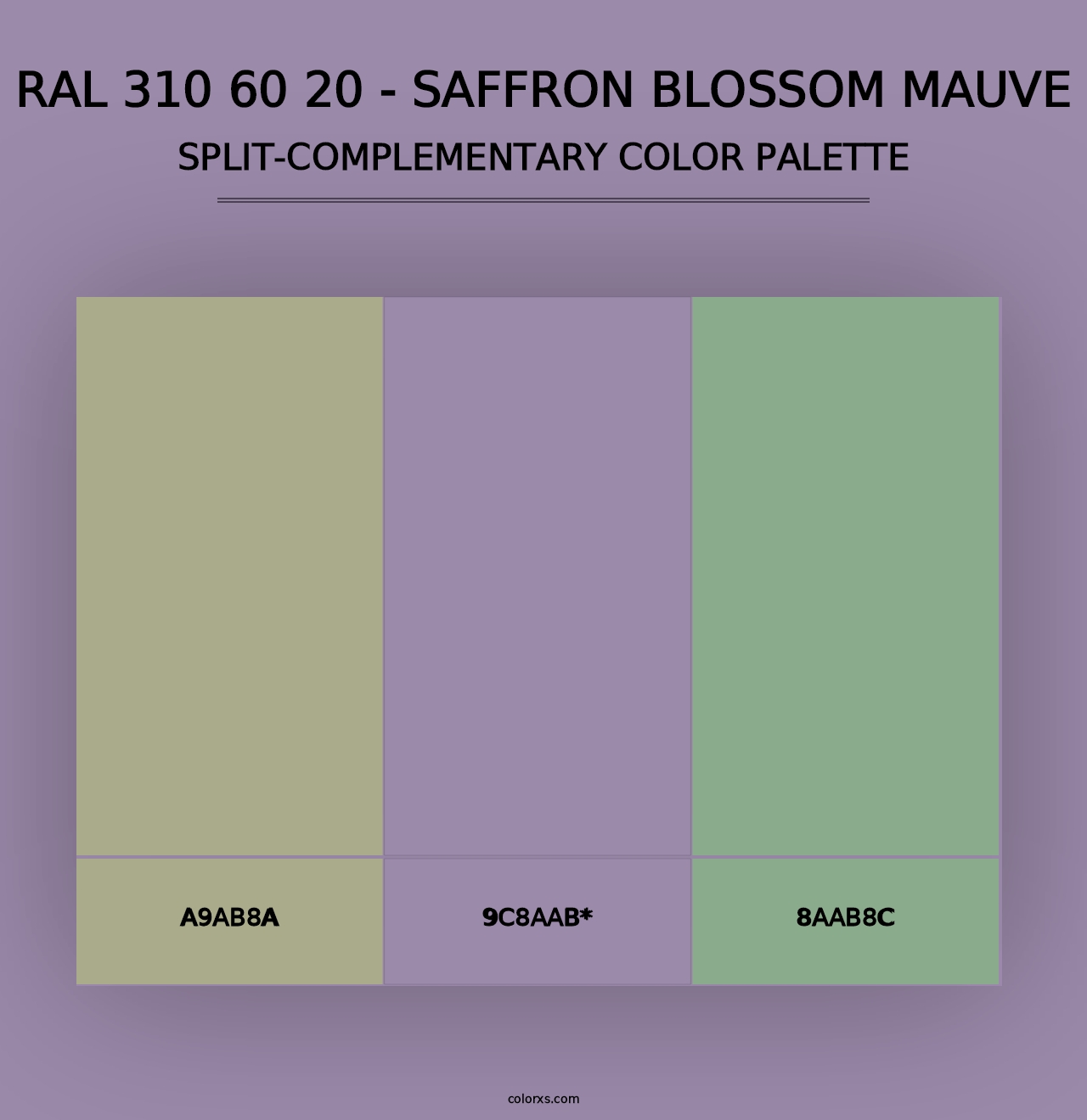 RAL 310 60 20 - Saffron Blossom Mauve - Split-Complementary Color Palette