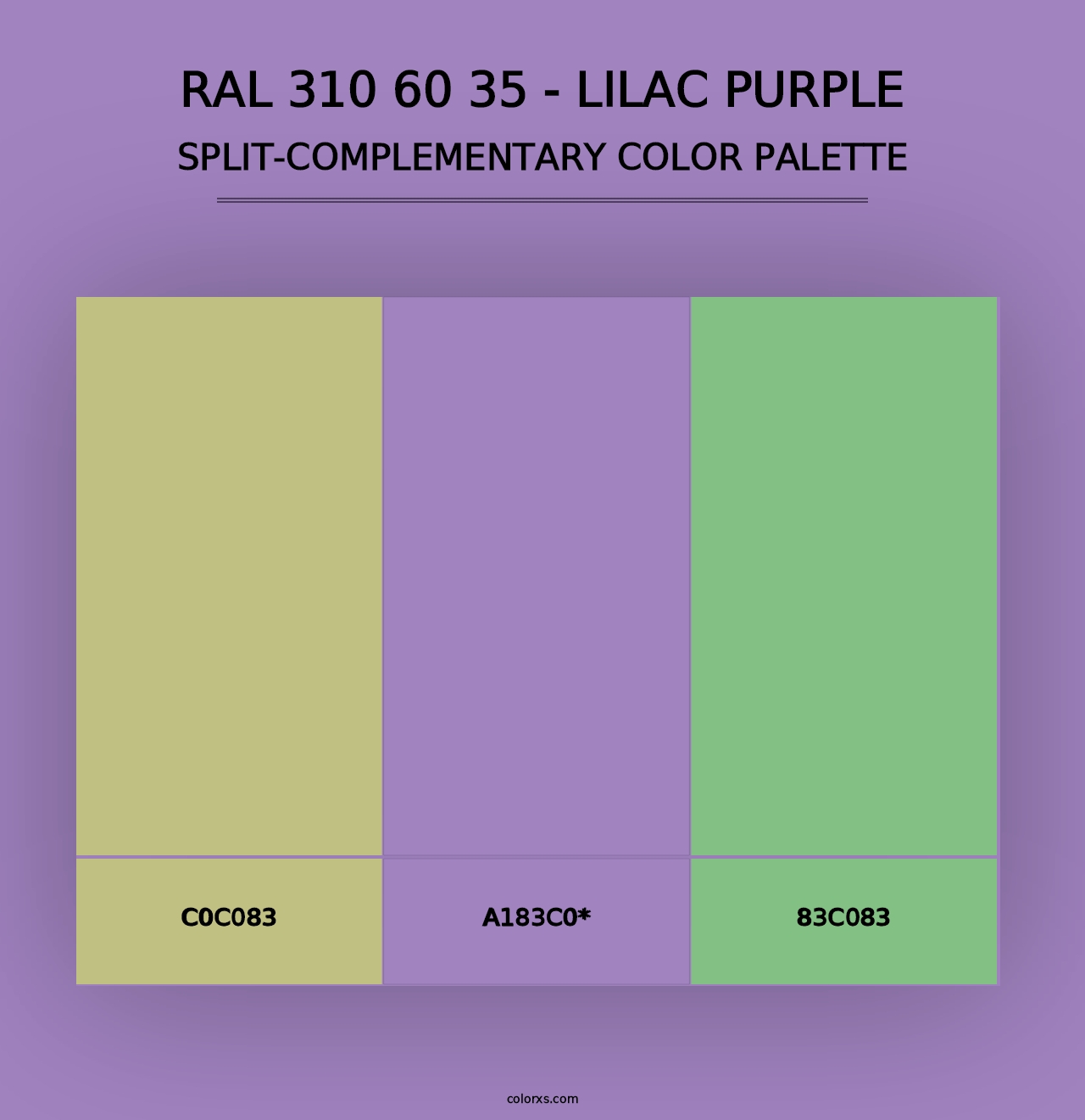 RAL 310 60 35 - Lilac Purple - Split-Complementary Color Palette