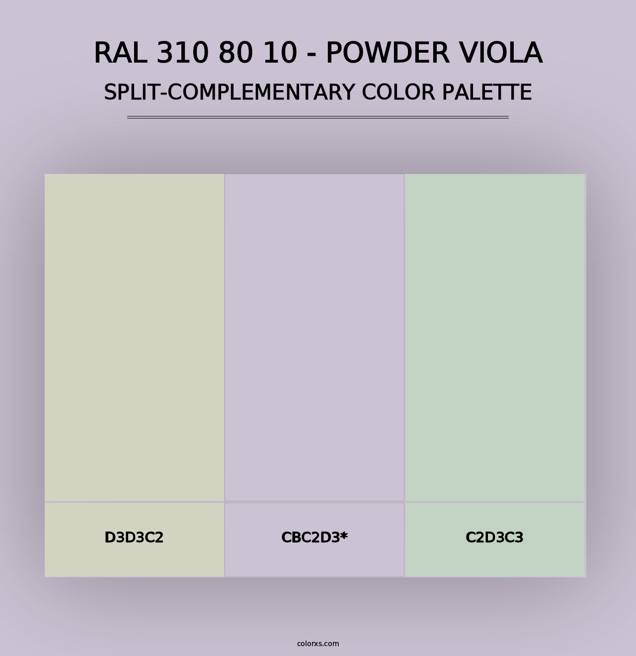 RAL 310 80 10 - Powder Viola - Split-Complementary Color Palette