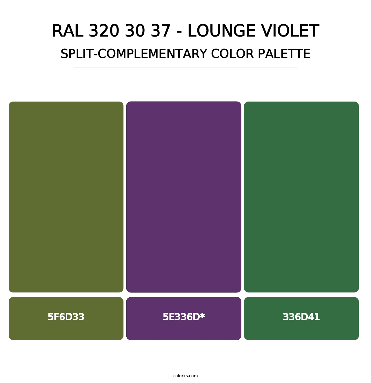 RAL 320 30 37 - Lounge Violet - Split-Complementary Color Palette