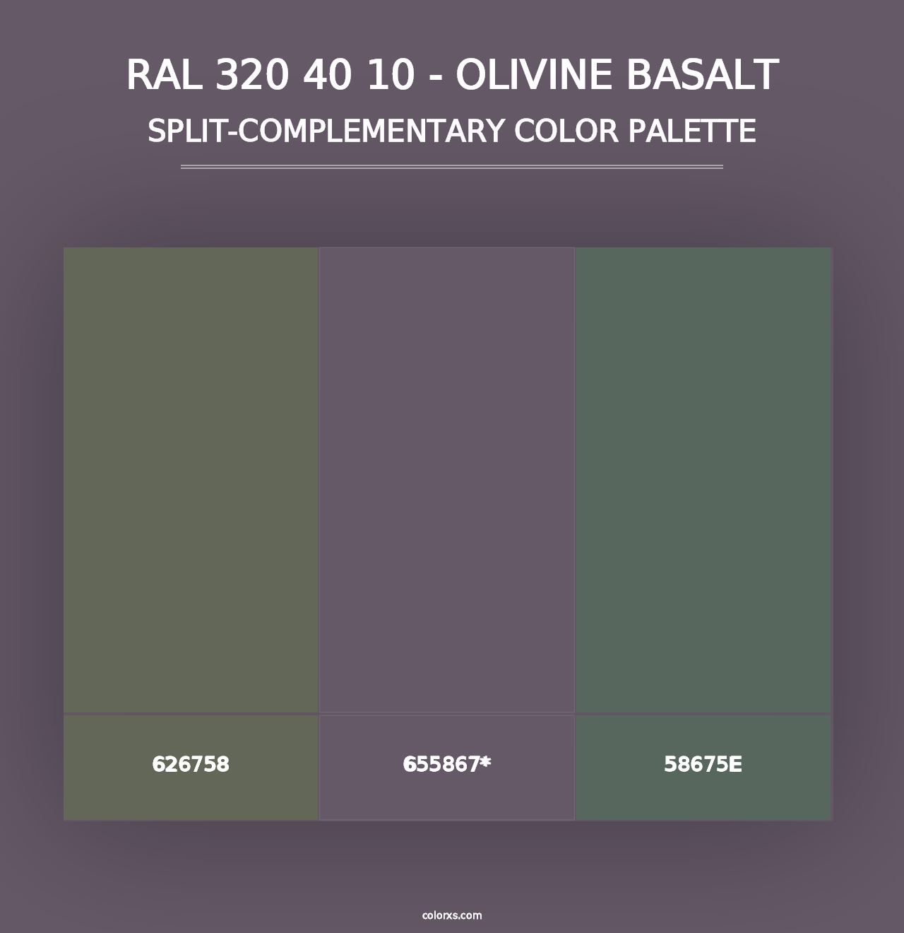 RAL 320 40 10 - Olivine Basalt - Split-Complementary Color Palette