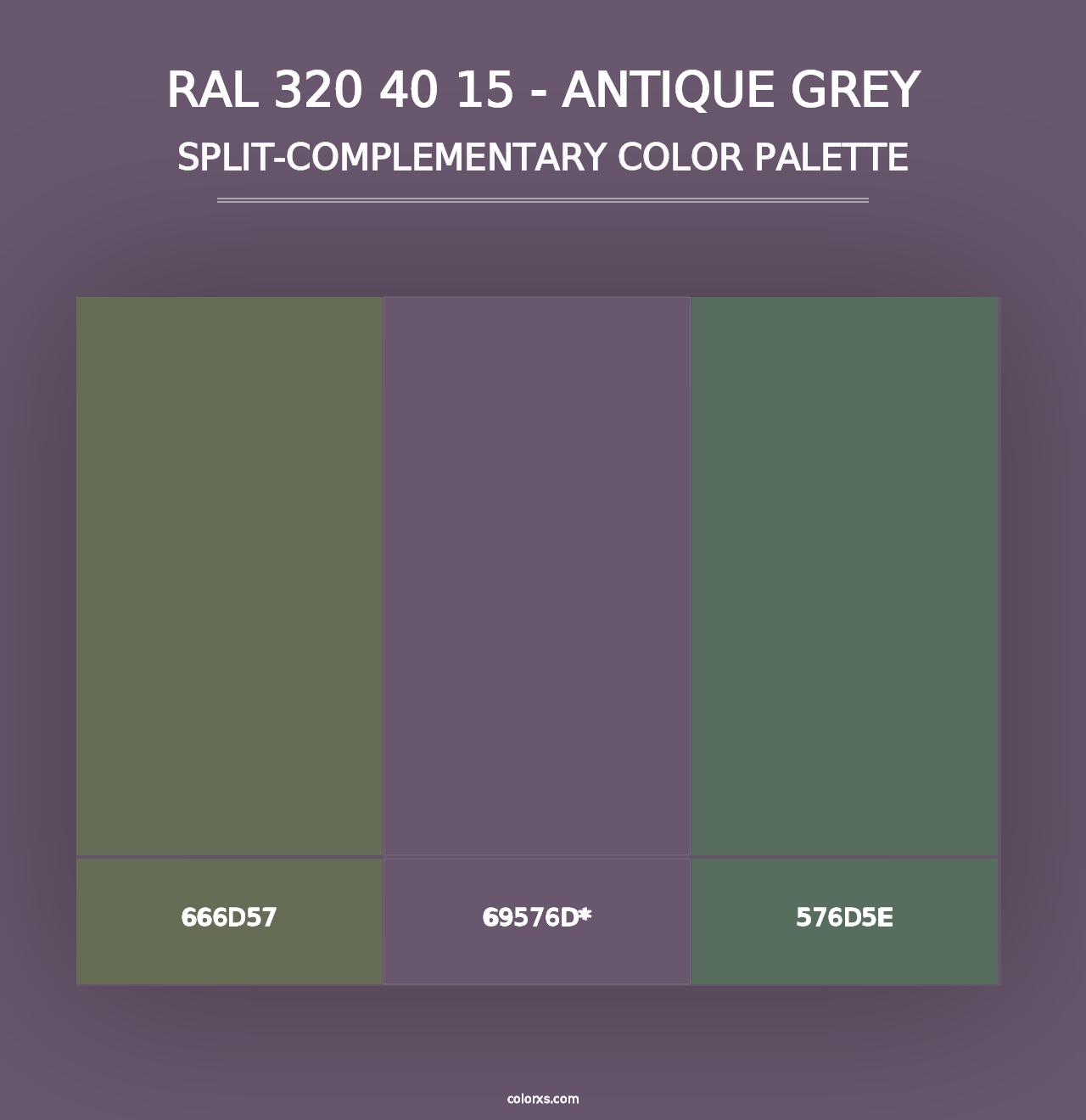 RAL 320 40 15 - Antique Grey - Split-Complementary Color Palette