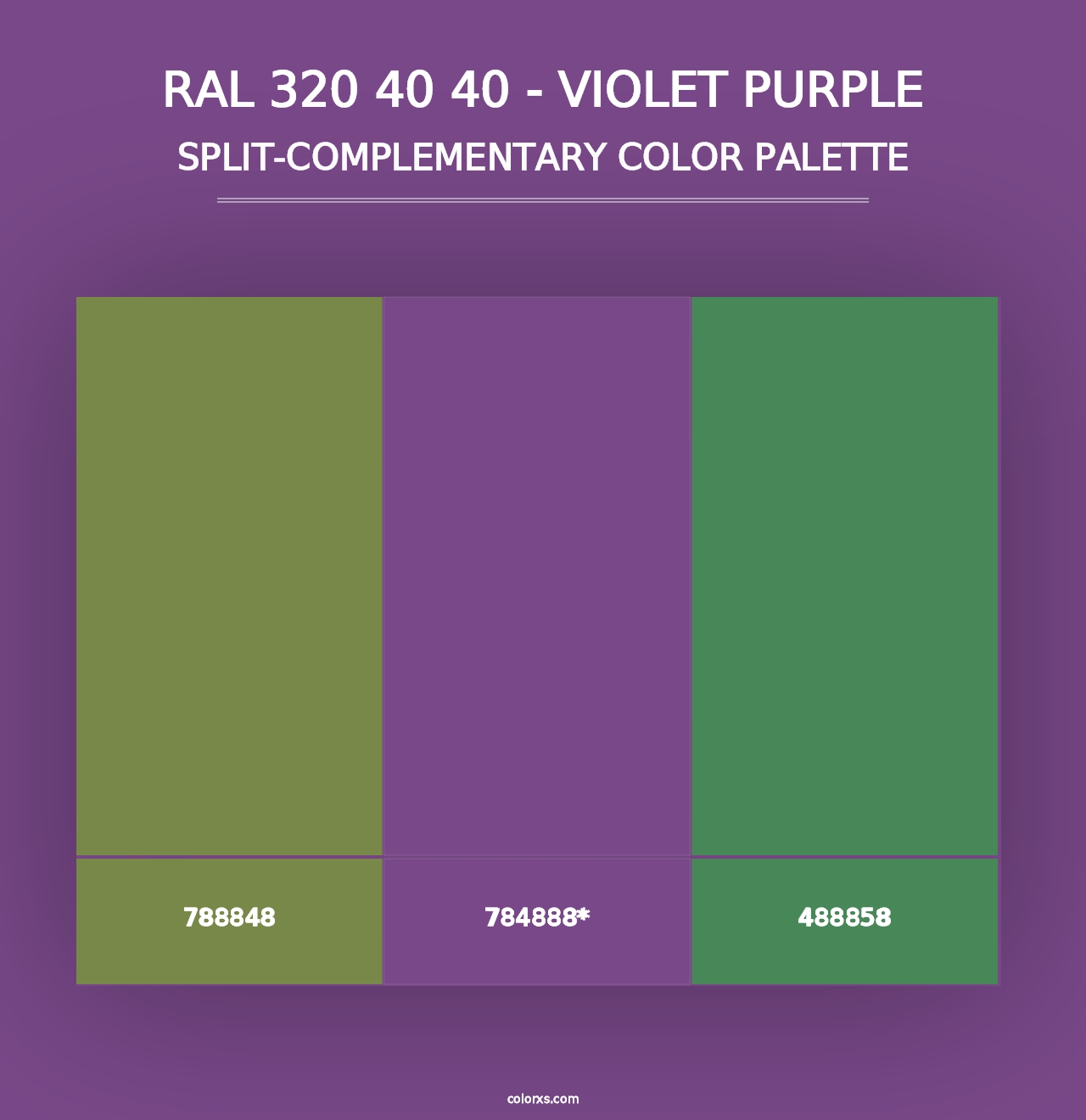 RAL 320 40 40 - Violet Purple - Split-Complementary Color Palette