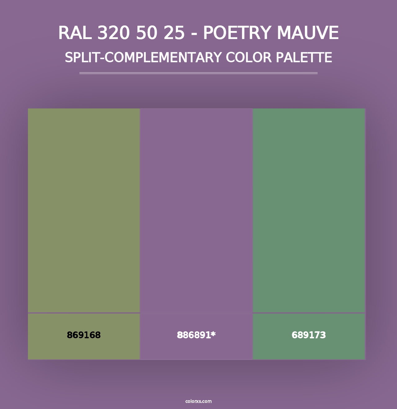 RAL 320 50 25 - Poetry Mauve - Split-Complementary Color Palette