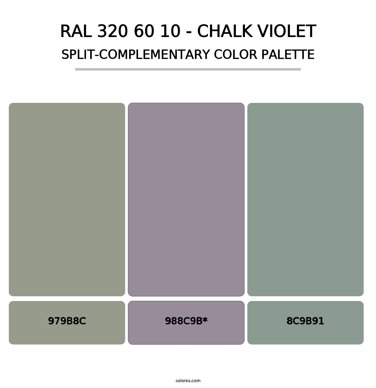 RAL 320 60 10 - Chalk Violet - Split-Complementary Color Palette