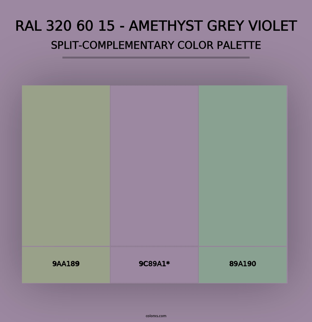 RAL 320 60 15 - Amethyst Grey Violet - Split-Complementary Color Palette