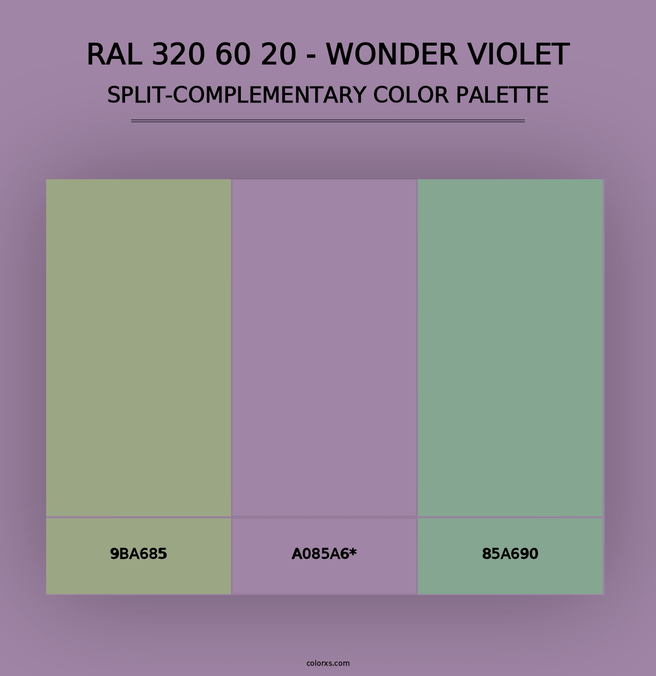 RAL 320 60 20 - Wonder Violet - Split-Complementary Color Palette