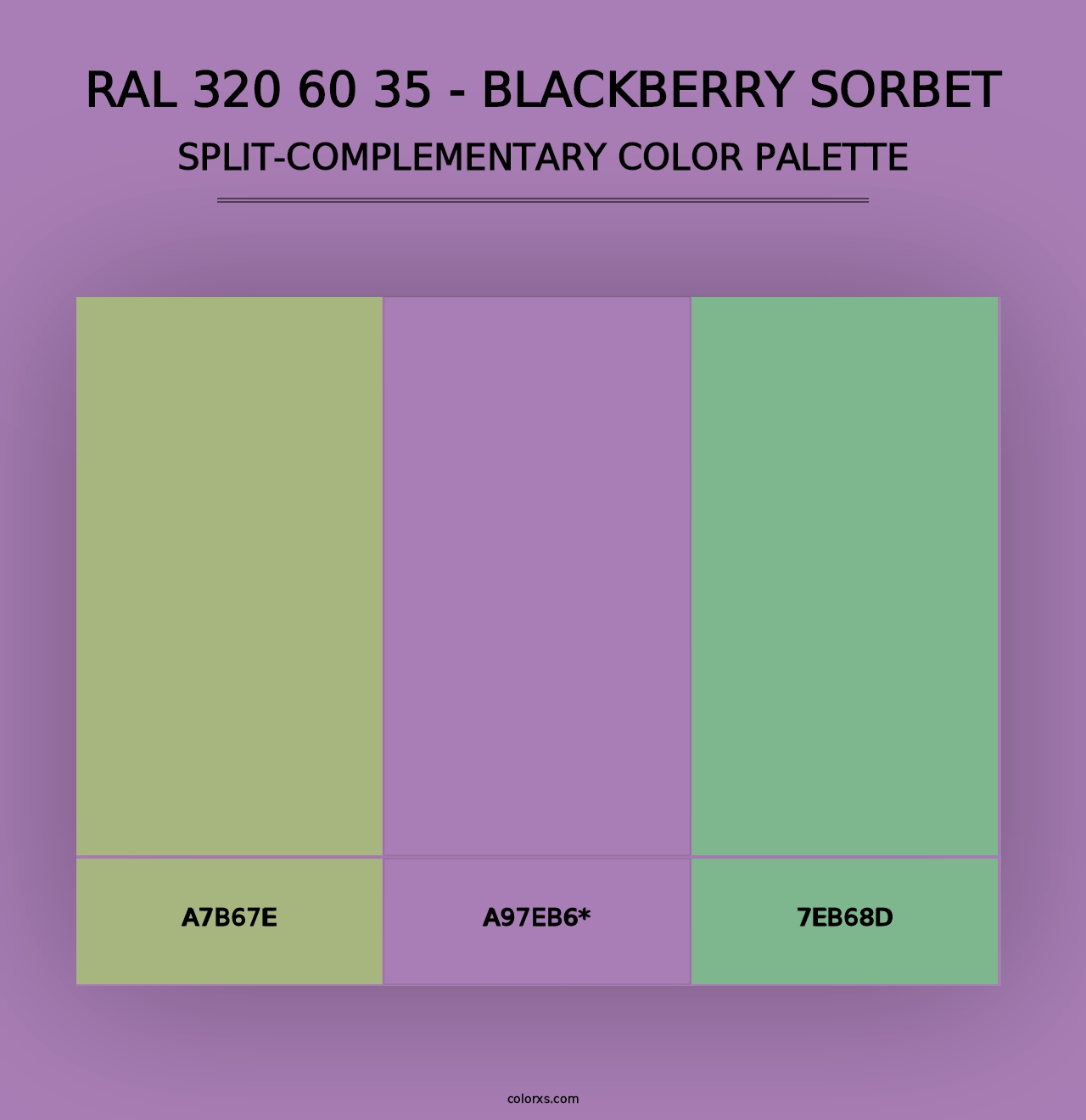 RAL 320 60 35 - Blackberry Sorbet - Split-Complementary Color Palette