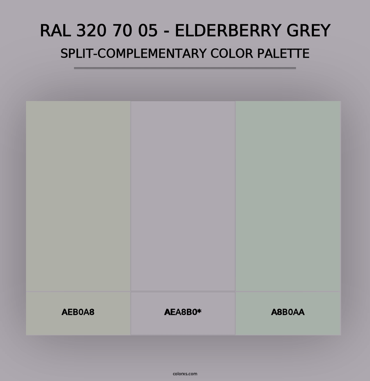 RAL 320 70 05 - Elderberry Grey - Split-Complementary Color Palette