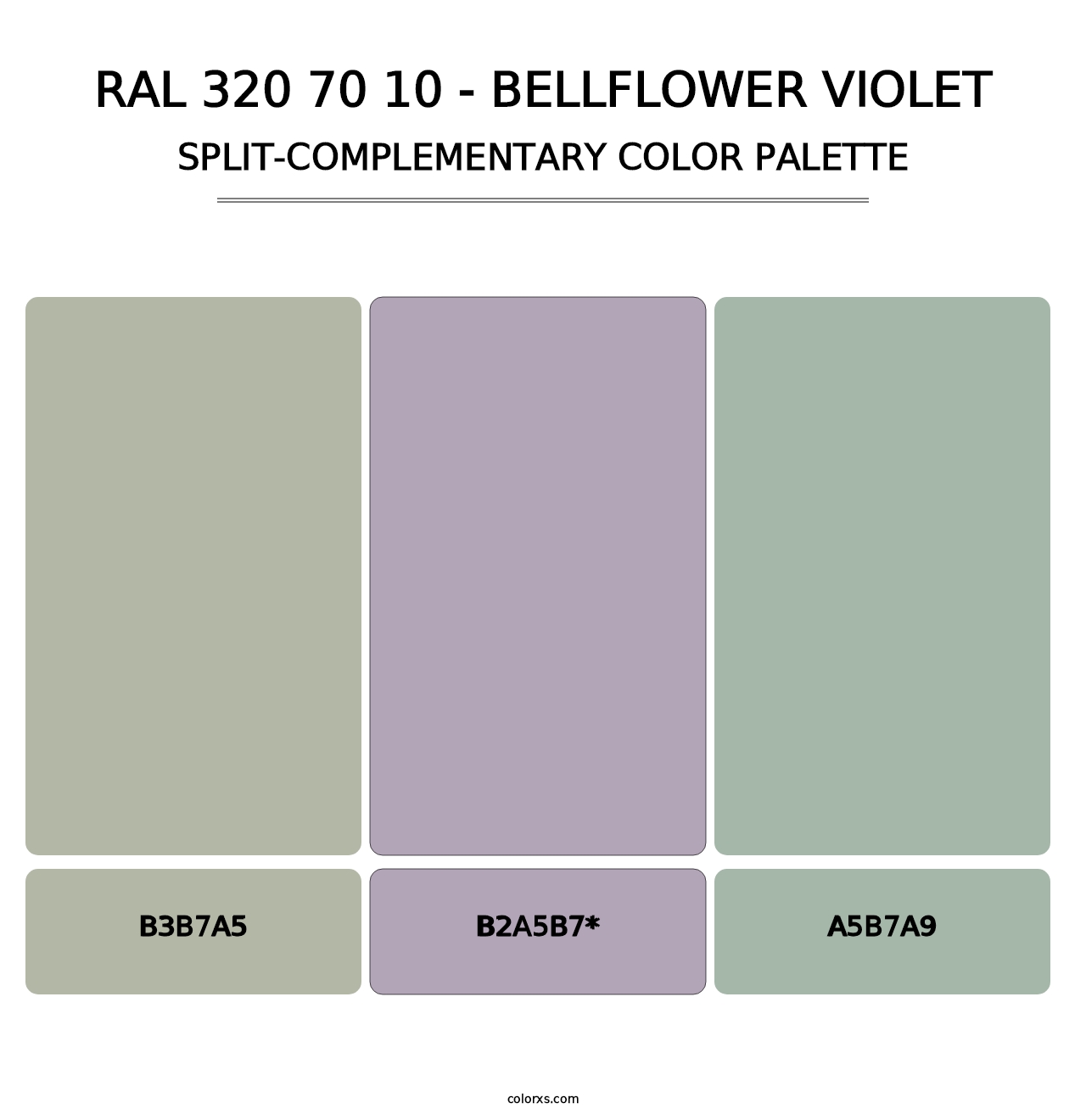 RAL 320 70 10 - Bellflower Violet - Split-Complementary Color Palette