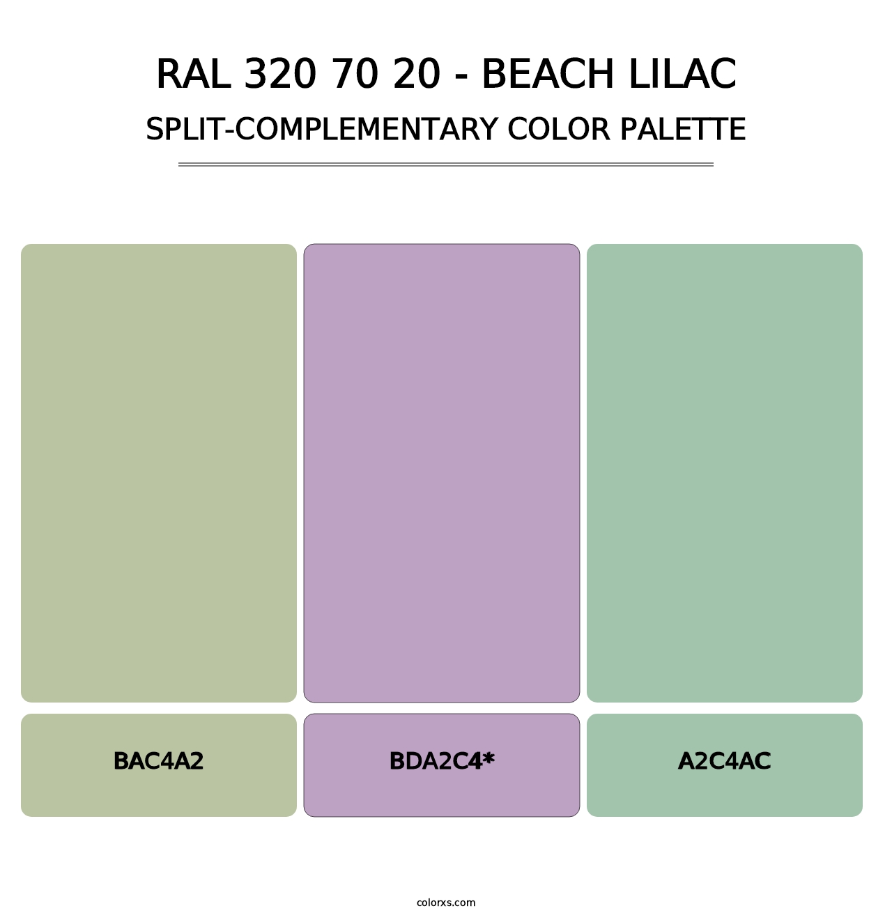 RAL 320 70 20 - Beach Lilac - Split-Complementary Color Palette