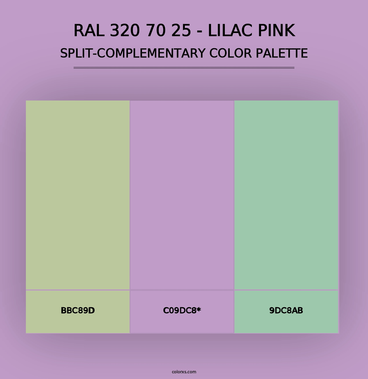 RAL 320 70 25 - Lilac Pink - Split-Complementary Color Palette