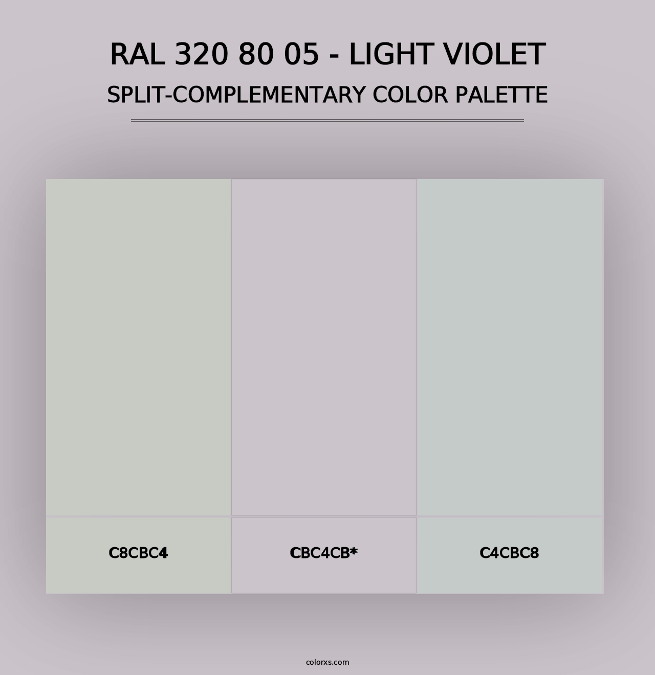 RAL 320 80 05 - Light Violet - Split-Complementary Color Palette