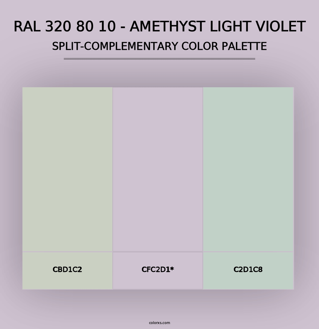 RAL 320 80 10 - Amethyst Light Violet - Split-Complementary Color Palette