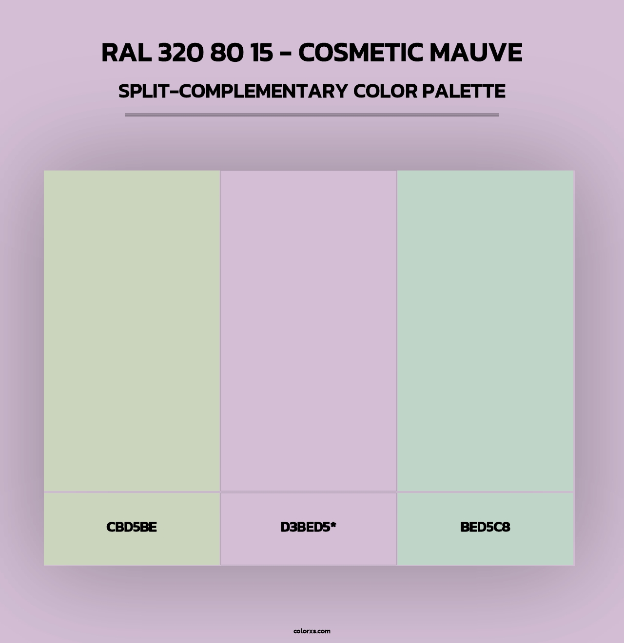 RAL 320 80 15 - Cosmetic Mauve - Split-Complementary Color Palette