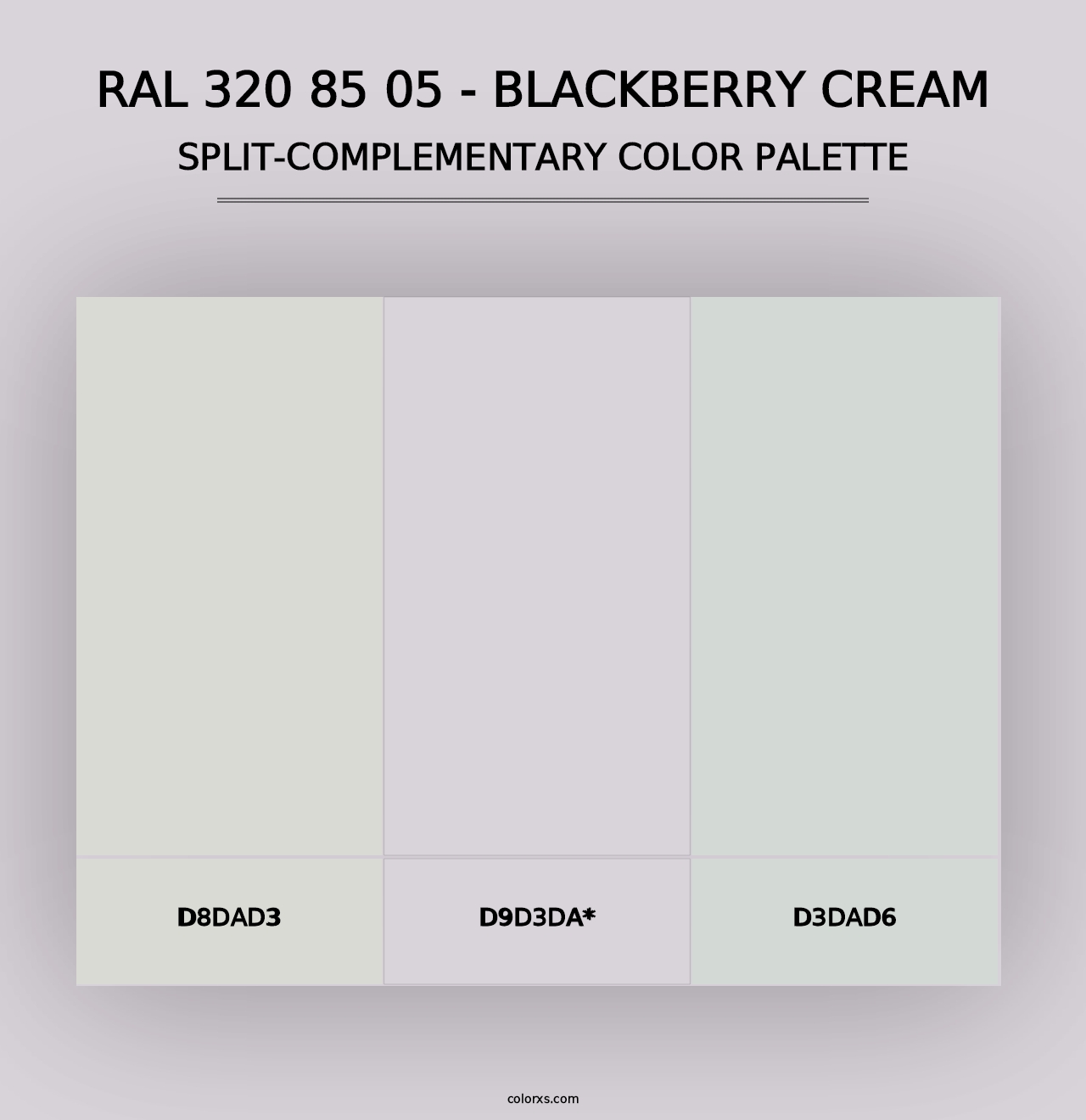 RAL 320 85 05 - Blackberry Cream - Split-Complementary Color Palette