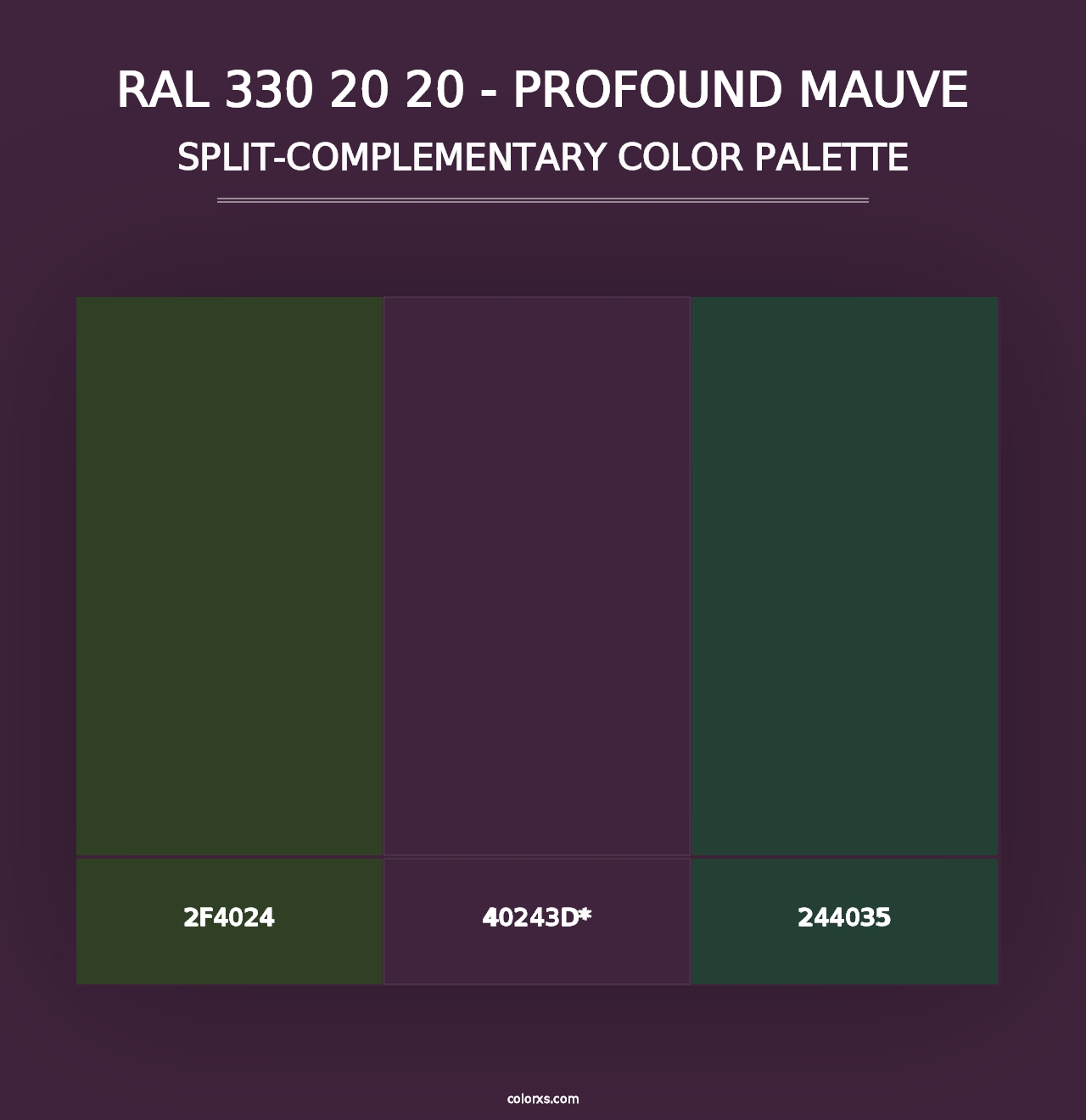 RAL 330 20 20 - Profound Mauve - Split-Complementary Color Palette