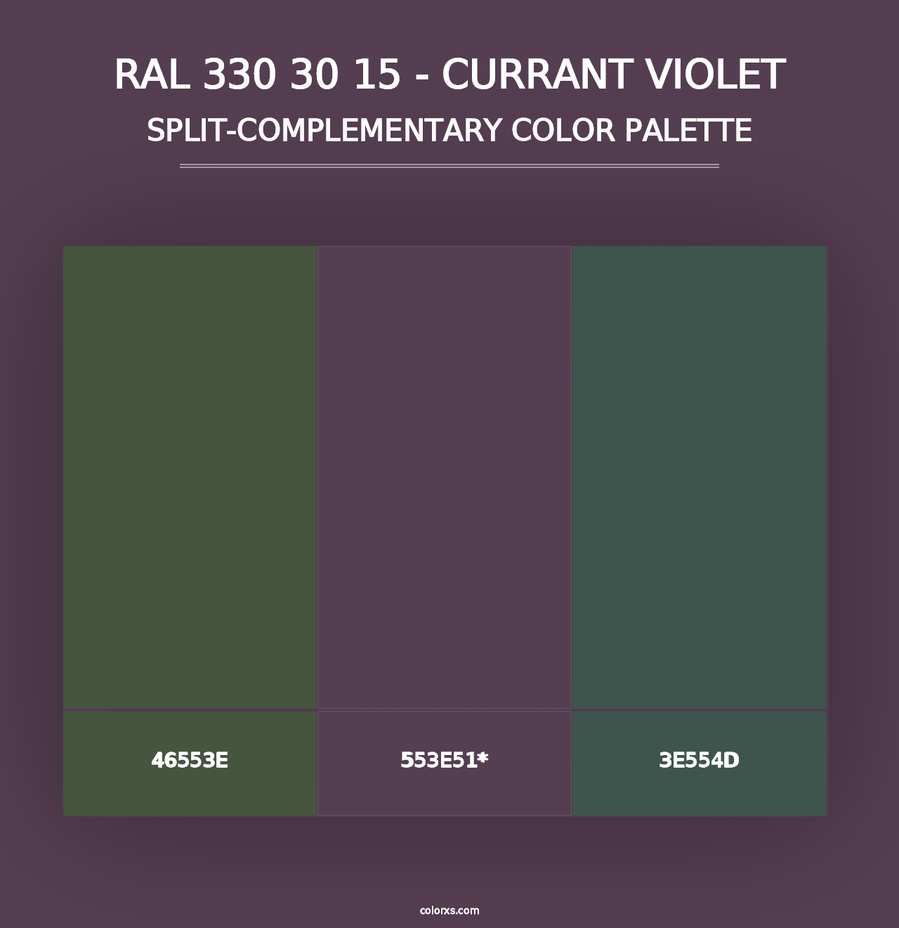 RAL 330 30 15 - Currant Violet - Split-Complementary Color Palette