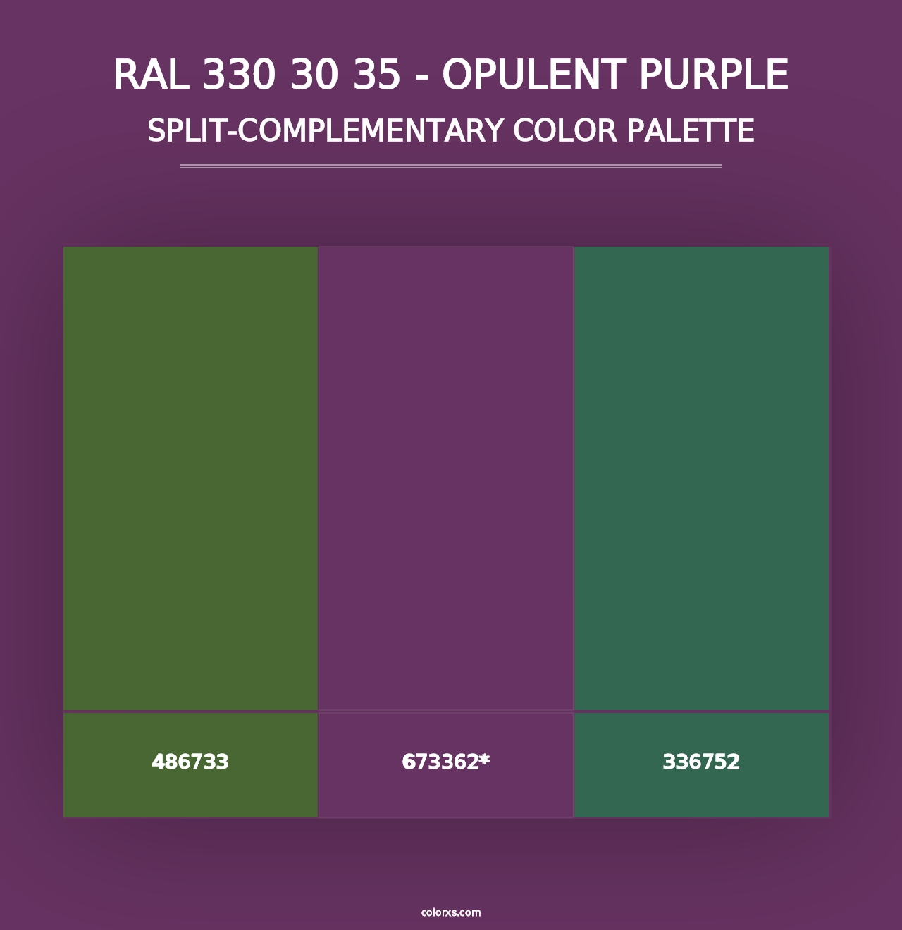 RAL 330 30 35 - Opulent Purple - Split-Complementary Color Palette