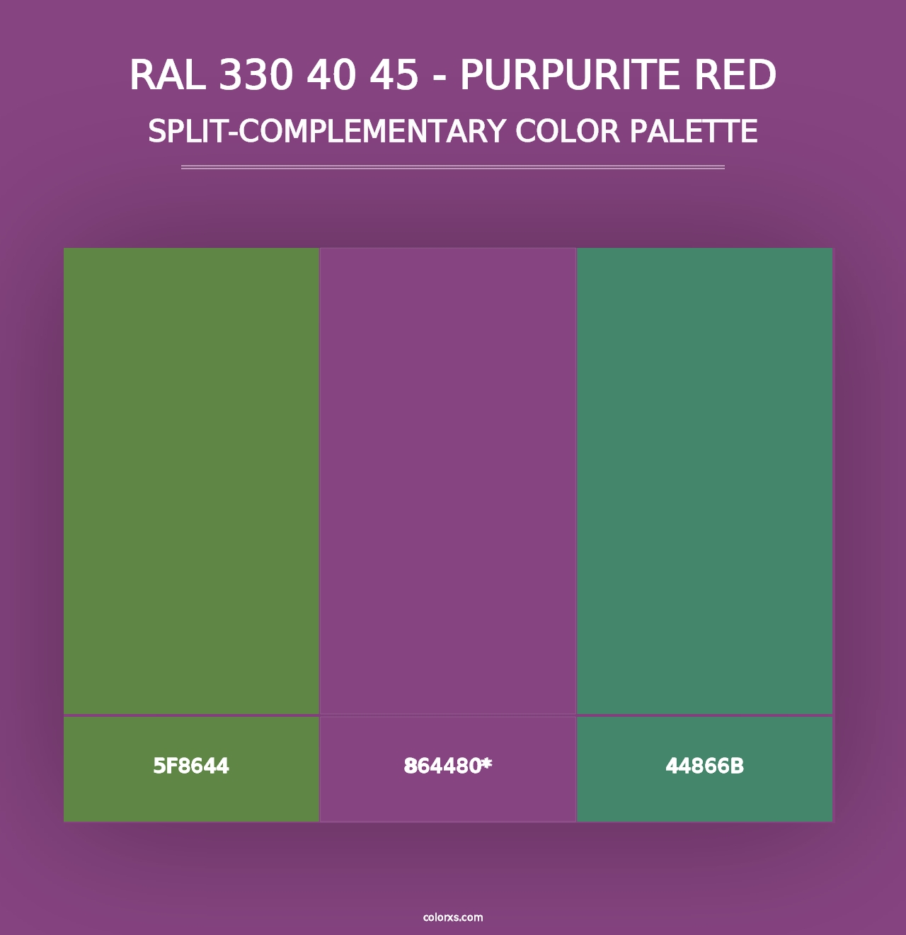 RAL 330 40 45 - Purpurite Red - Split-Complementary Color Palette