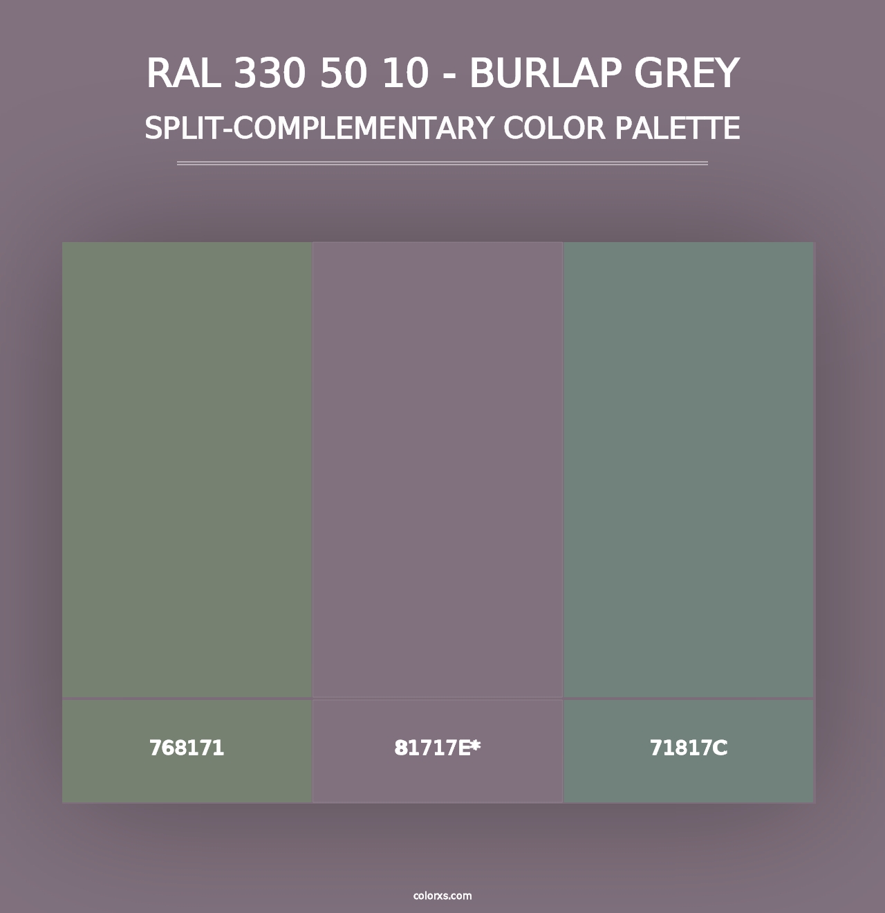 RAL 330 50 10 - Burlap Grey - Split-Complementary Color Palette