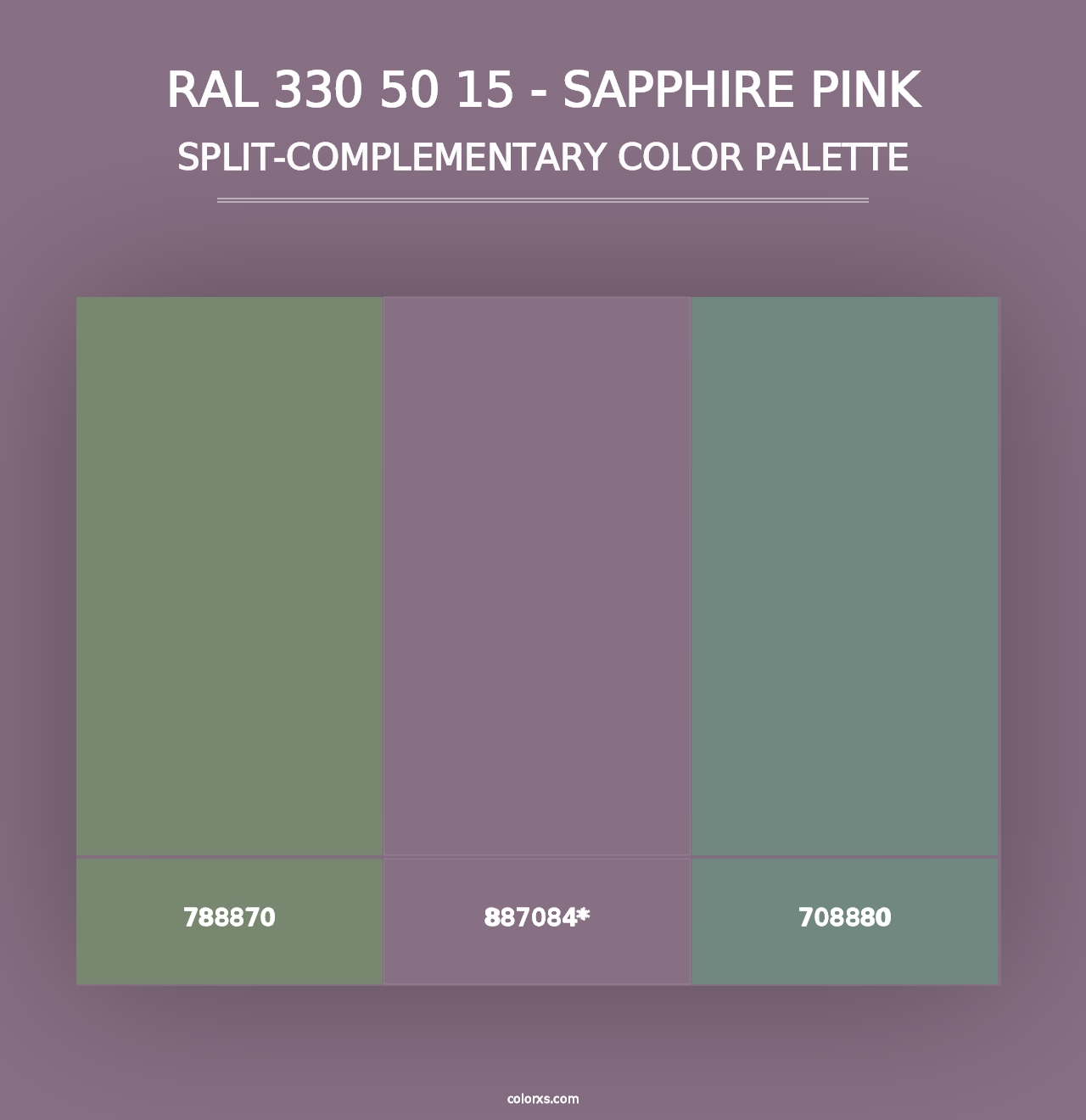 RAL 330 50 15 - Sapphire Pink - Split-Complementary Color Palette