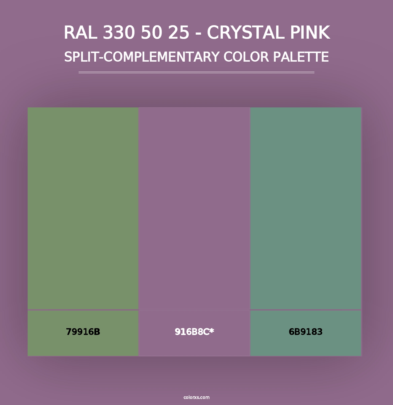 RAL 330 50 25 - Crystal Pink - Split-Complementary Color Palette