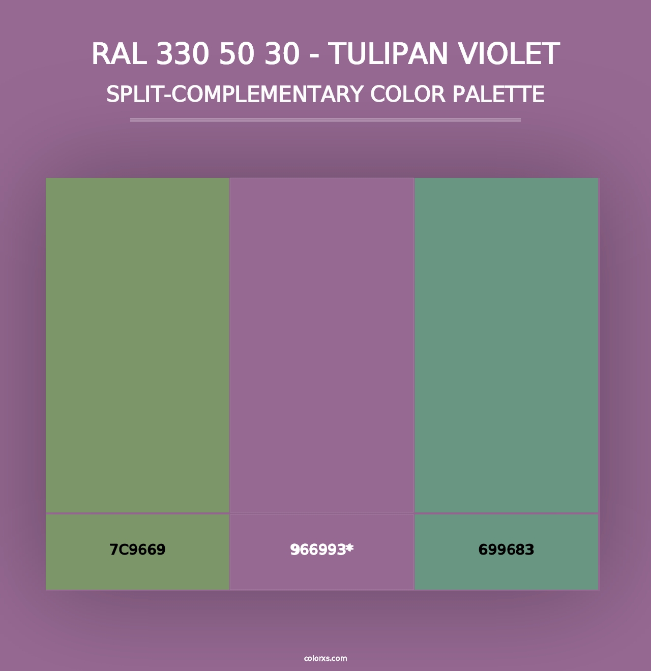 RAL 330 50 30 - Tulipan Violet - Split-Complementary Color Palette