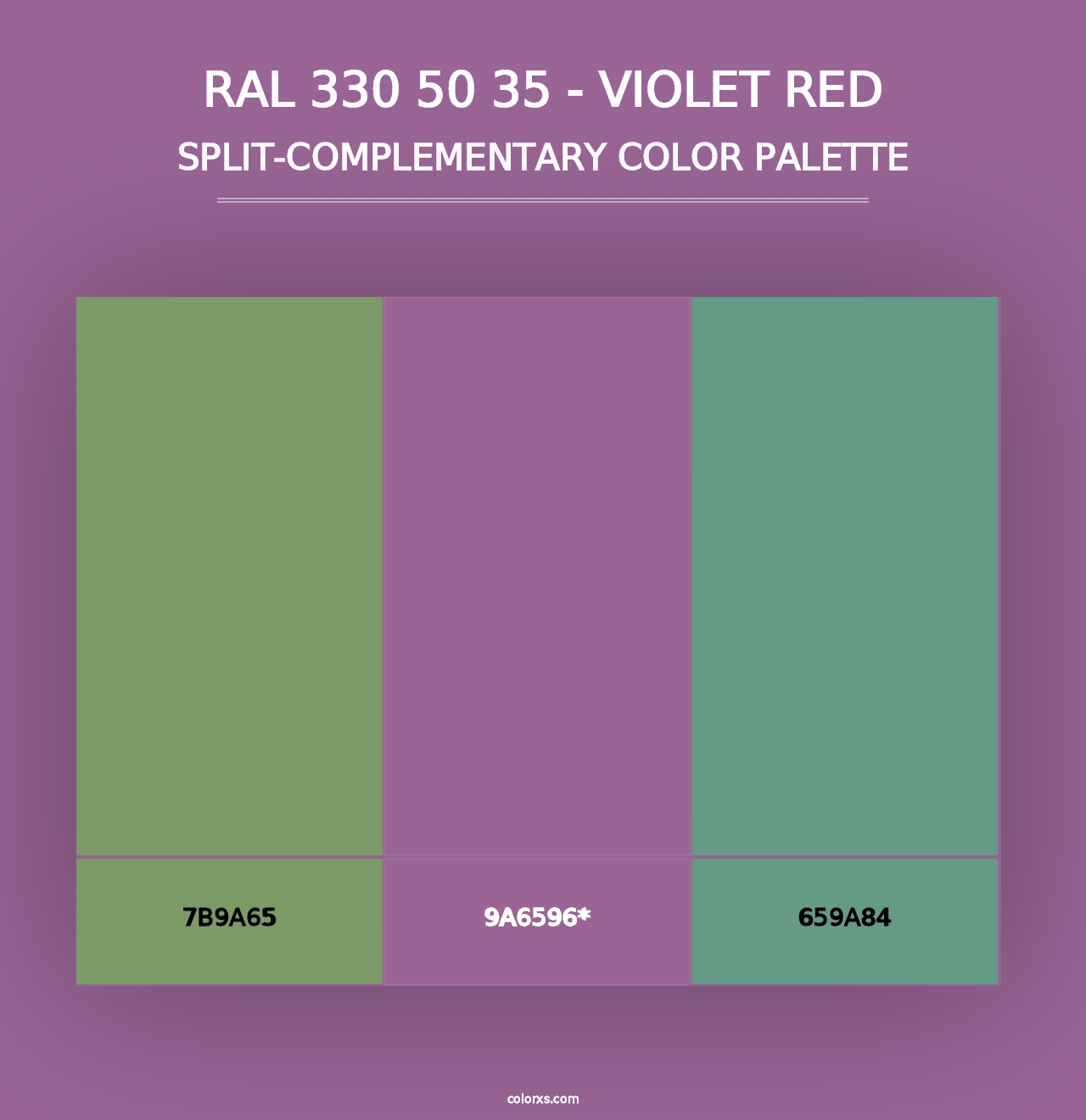 RAL 330 50 35 - Violet Red - Split-Complementary Color Palette