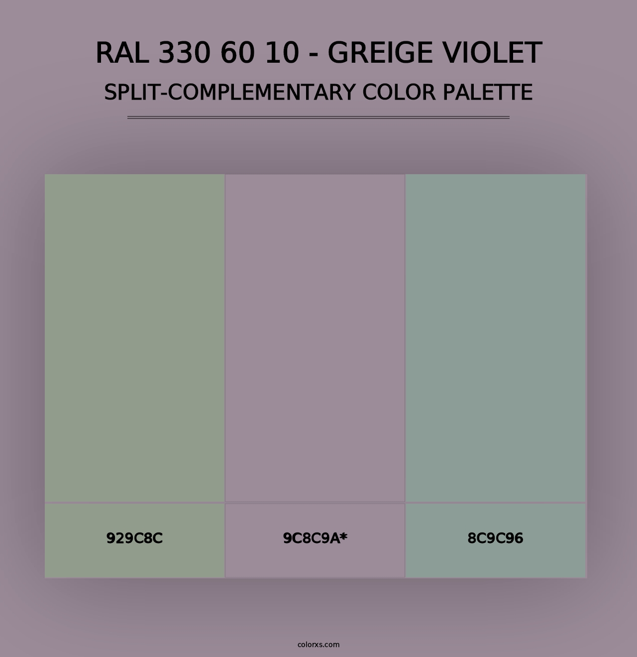 RAL 330 60 10 - Greige Violet - Split-Complementary Color Palette