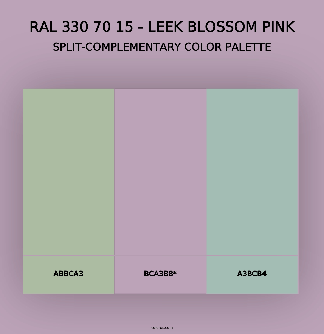 RAL 330 70 15 - Leek Blossom Pink - Split-Complementary Color Palette