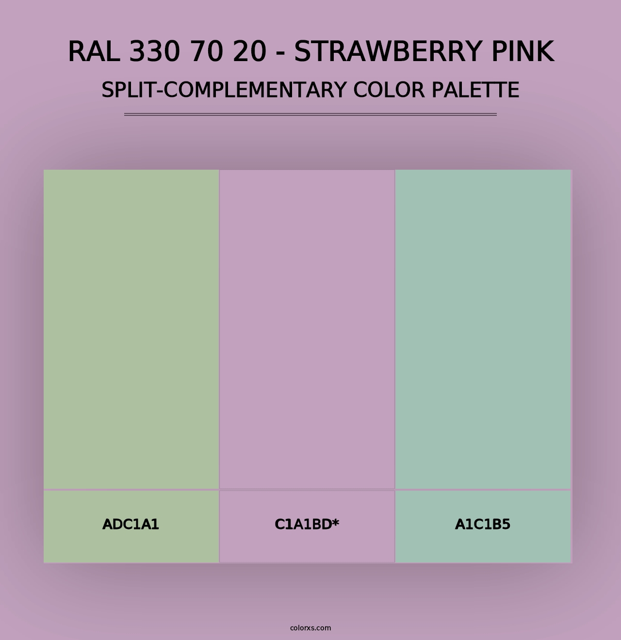 RAL 330 70 20 - Strawberry Pink - Split-Complementary Color Palette