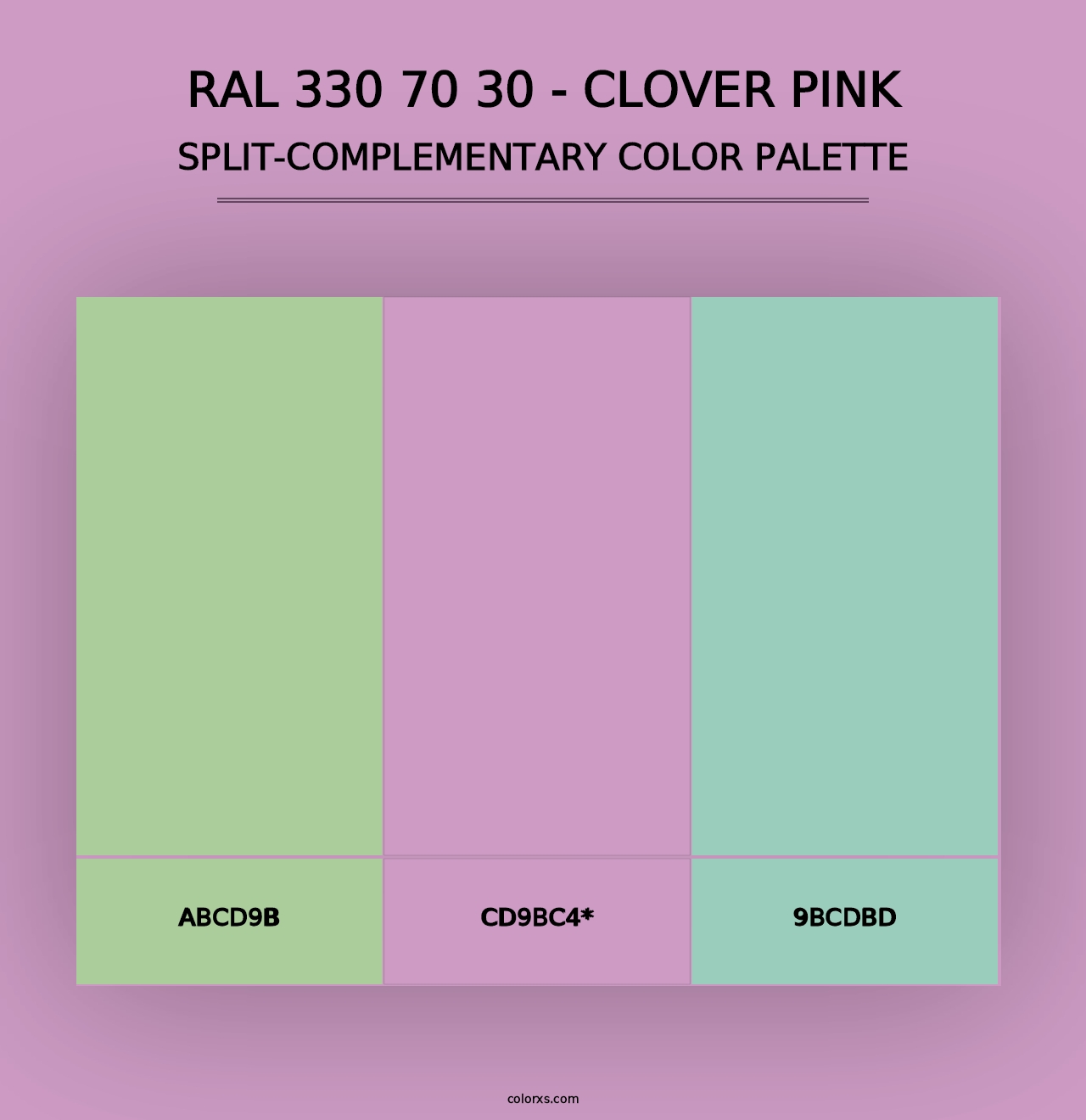 RAL 330 70 30 - Clover Pink - Split-Complementary Color Palette